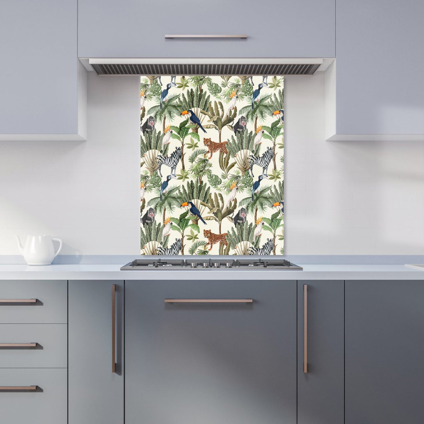 Exotic Trees And Animals Kitchen Splashback