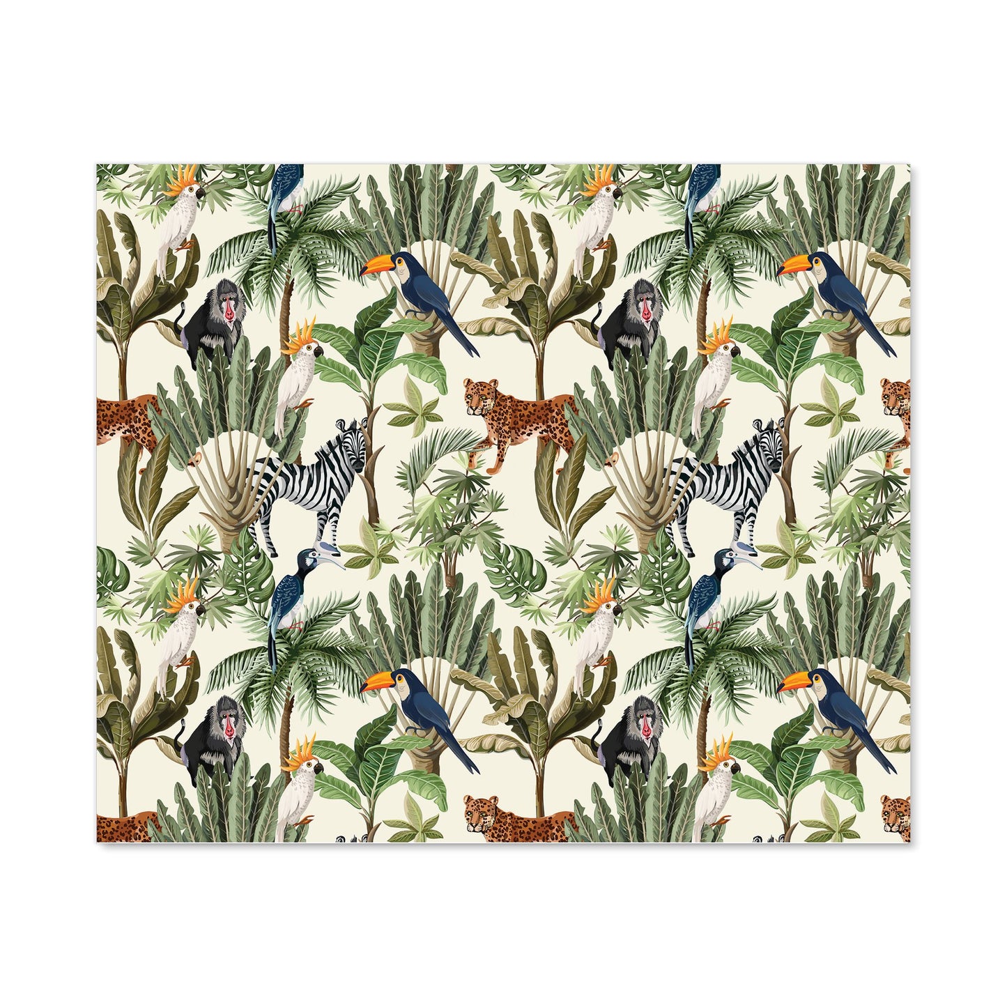 Exotic Trees And Animals Kitchen Splashback