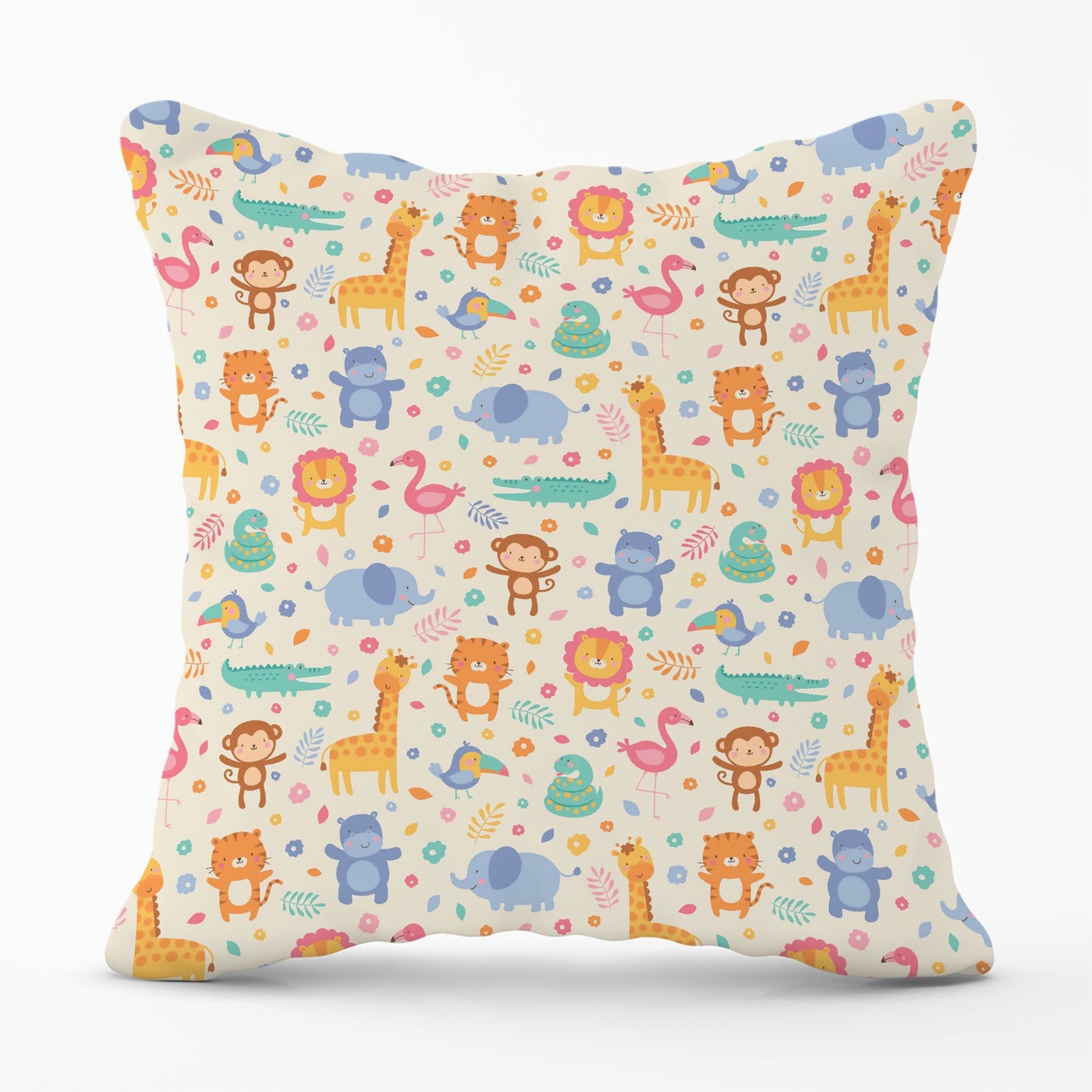 Cute Pastel Jungle Animals Cushions