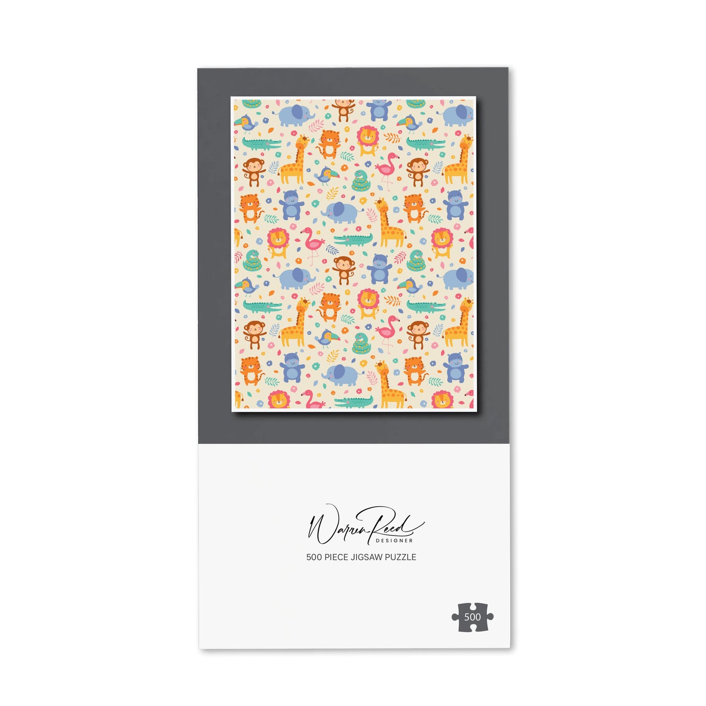 Cute Pastel Jungle Animals Jigsaw Puzzle