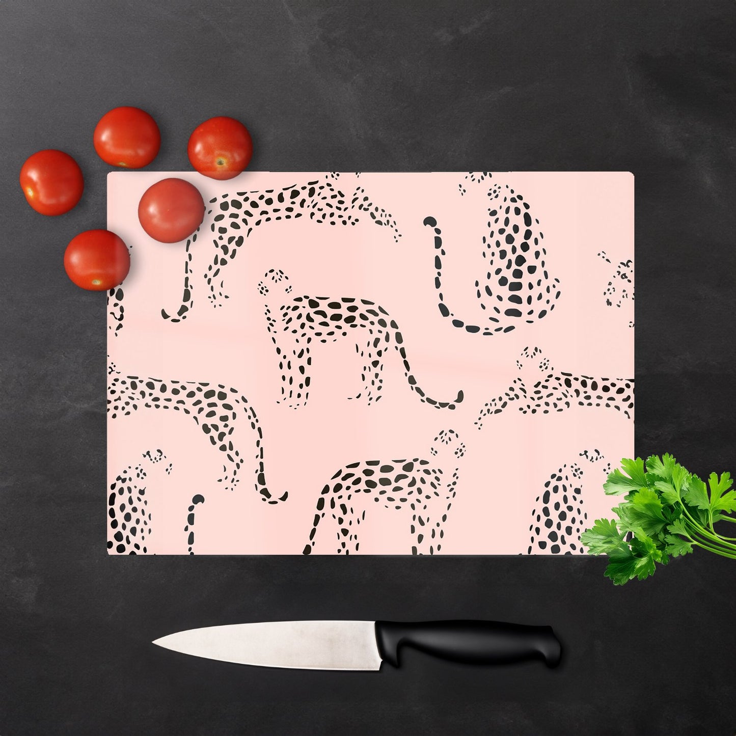 Abstract Leopard Pattern Glass Chopping Board
