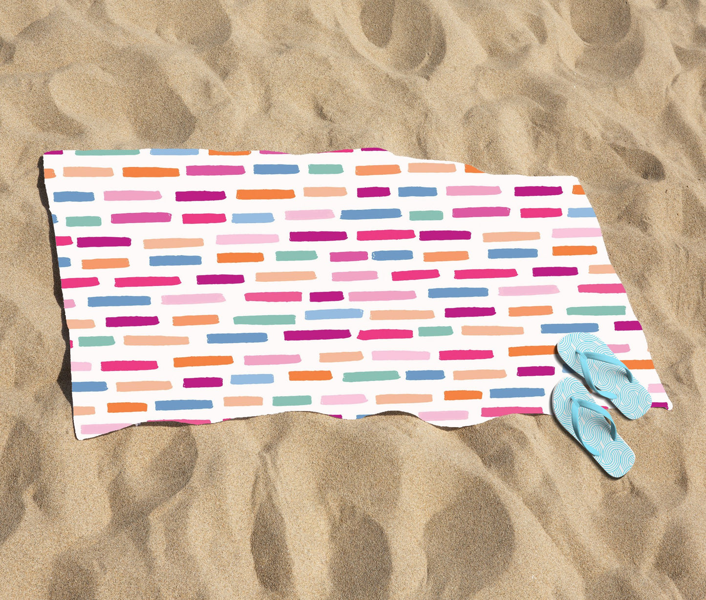 Vertical Abstract Brush Pattern Beach Towel