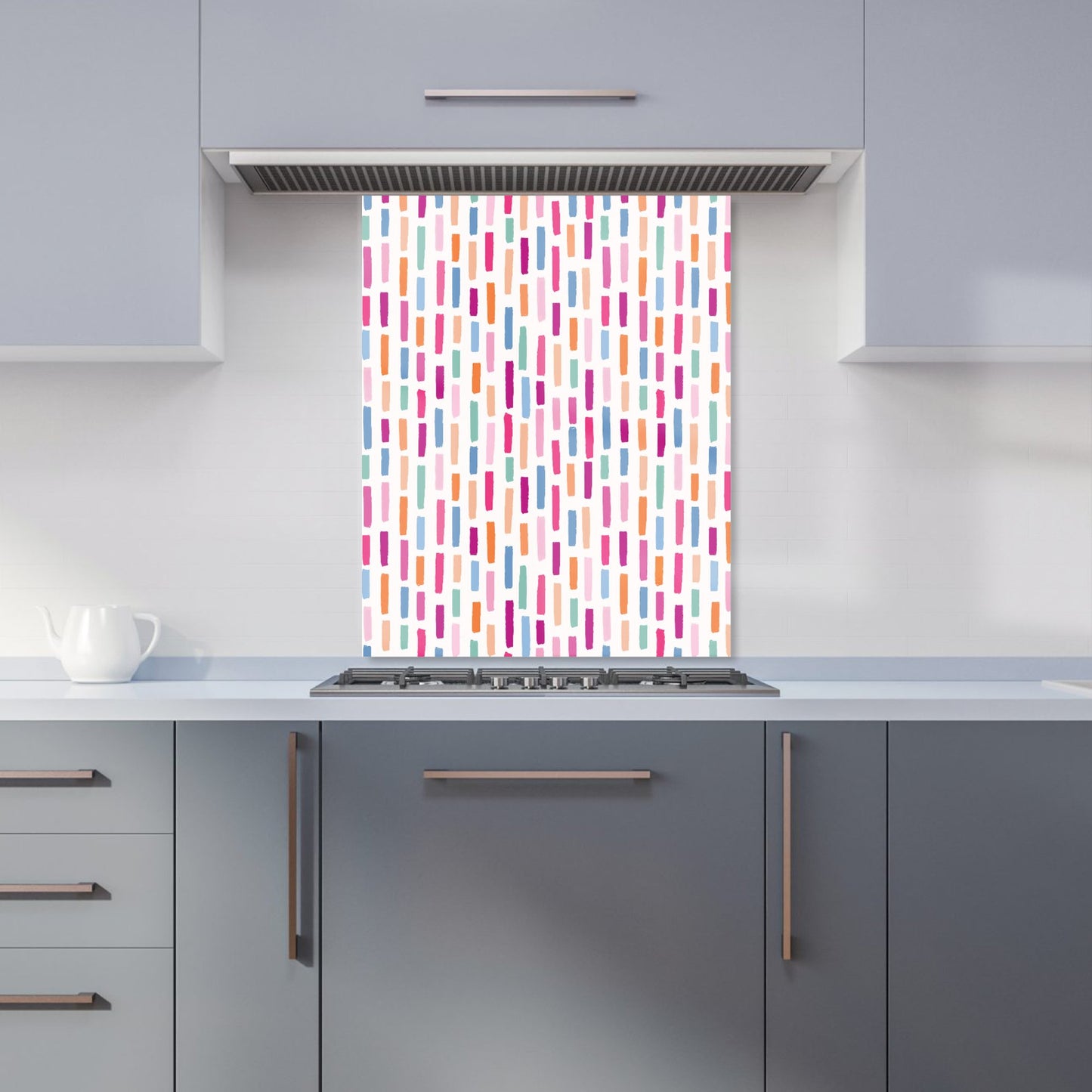 Vertical Abstract Brush Pattern Kitchen Splashback