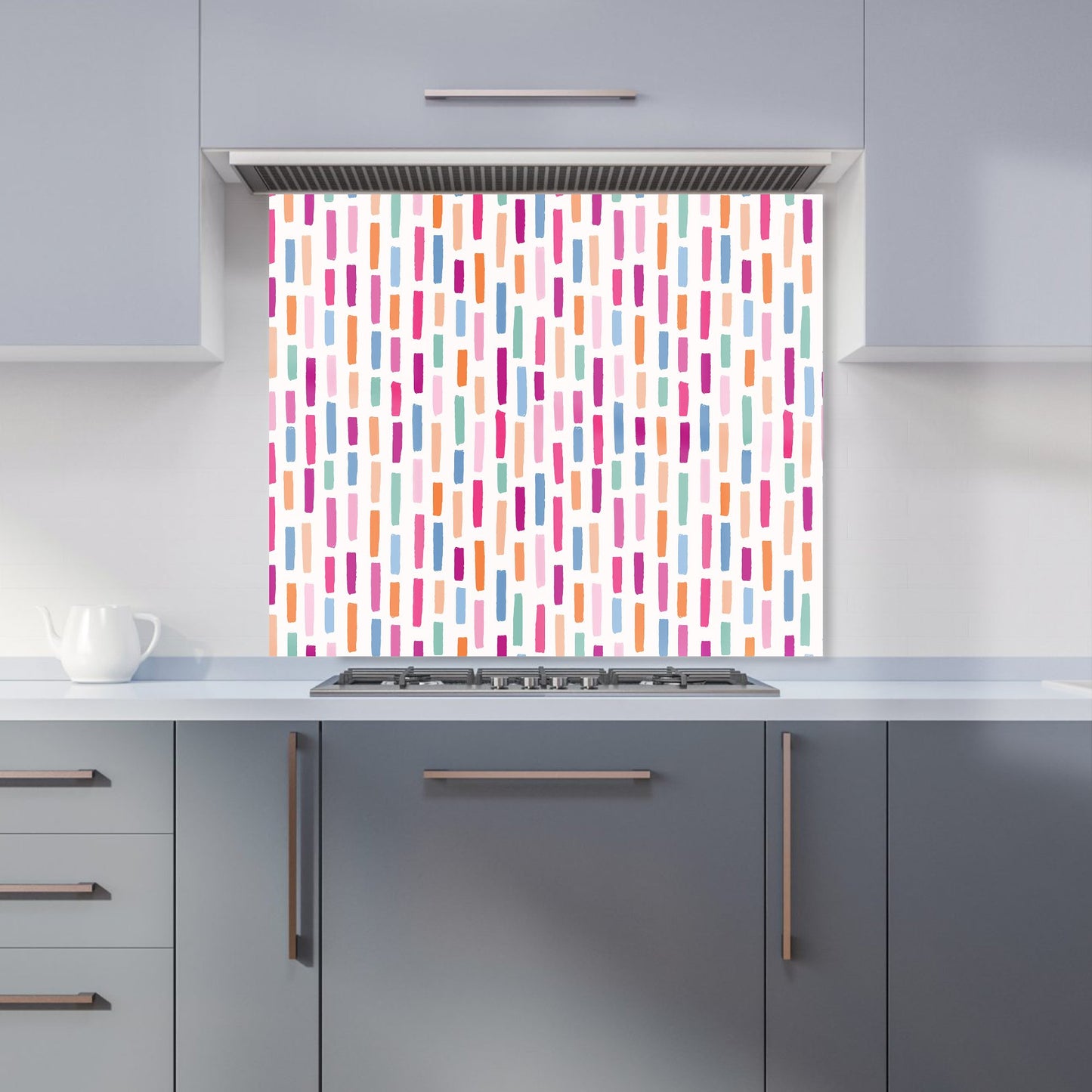 Vertical Abstract Brush Pattern Kitchen Splashback
