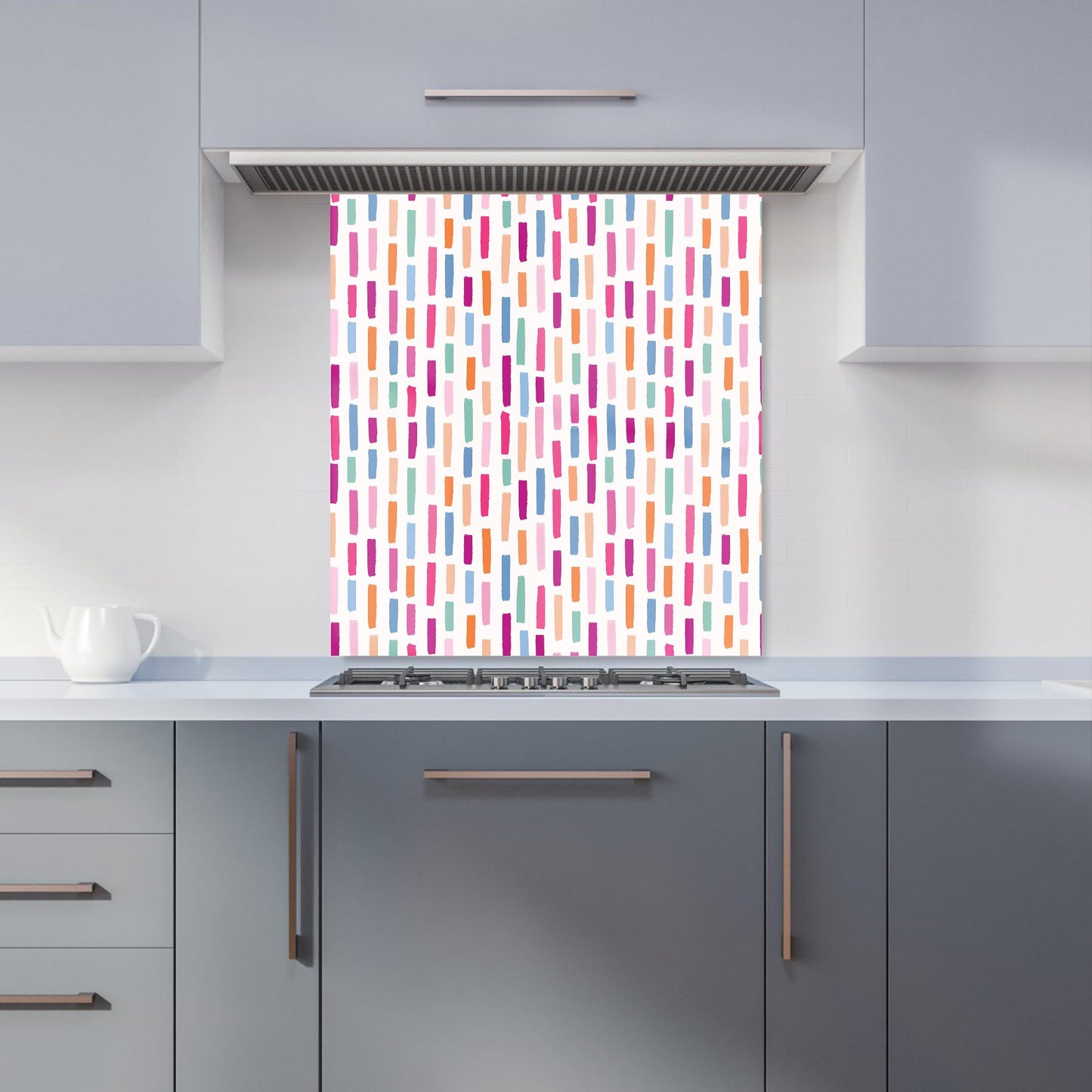 Vertical Abstract Brush Pattern Kitchen Splashback