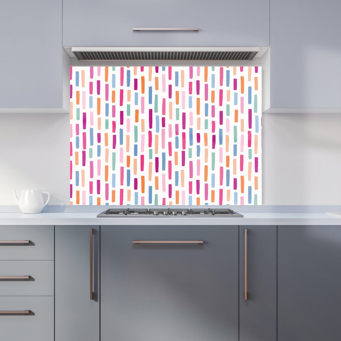 Vertical Abstract Brush Pattern Kitchen Splashback