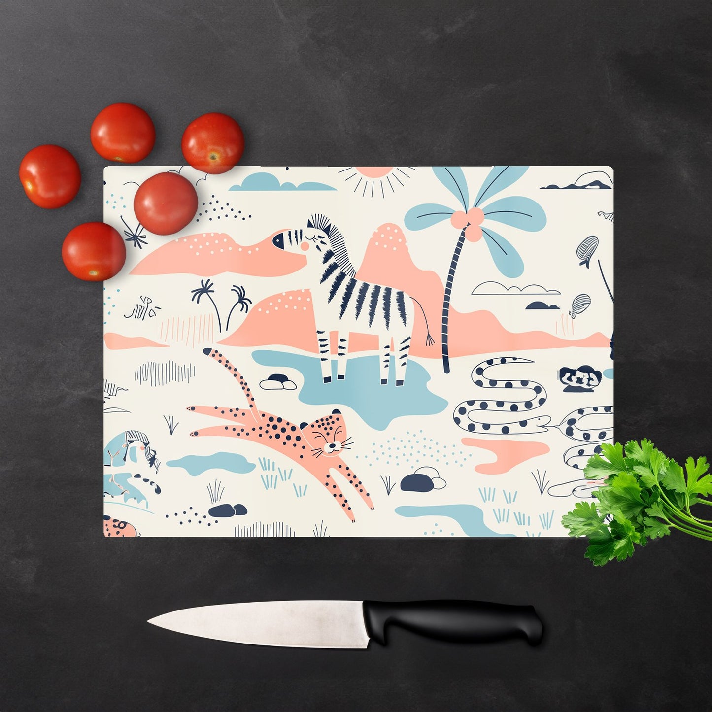 Wild Savannah Park Glass Chopping Board