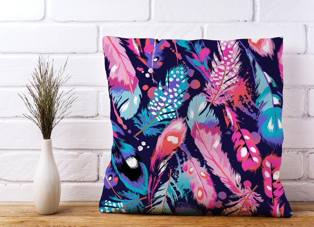Beautiful Colourful Feathers Cushions