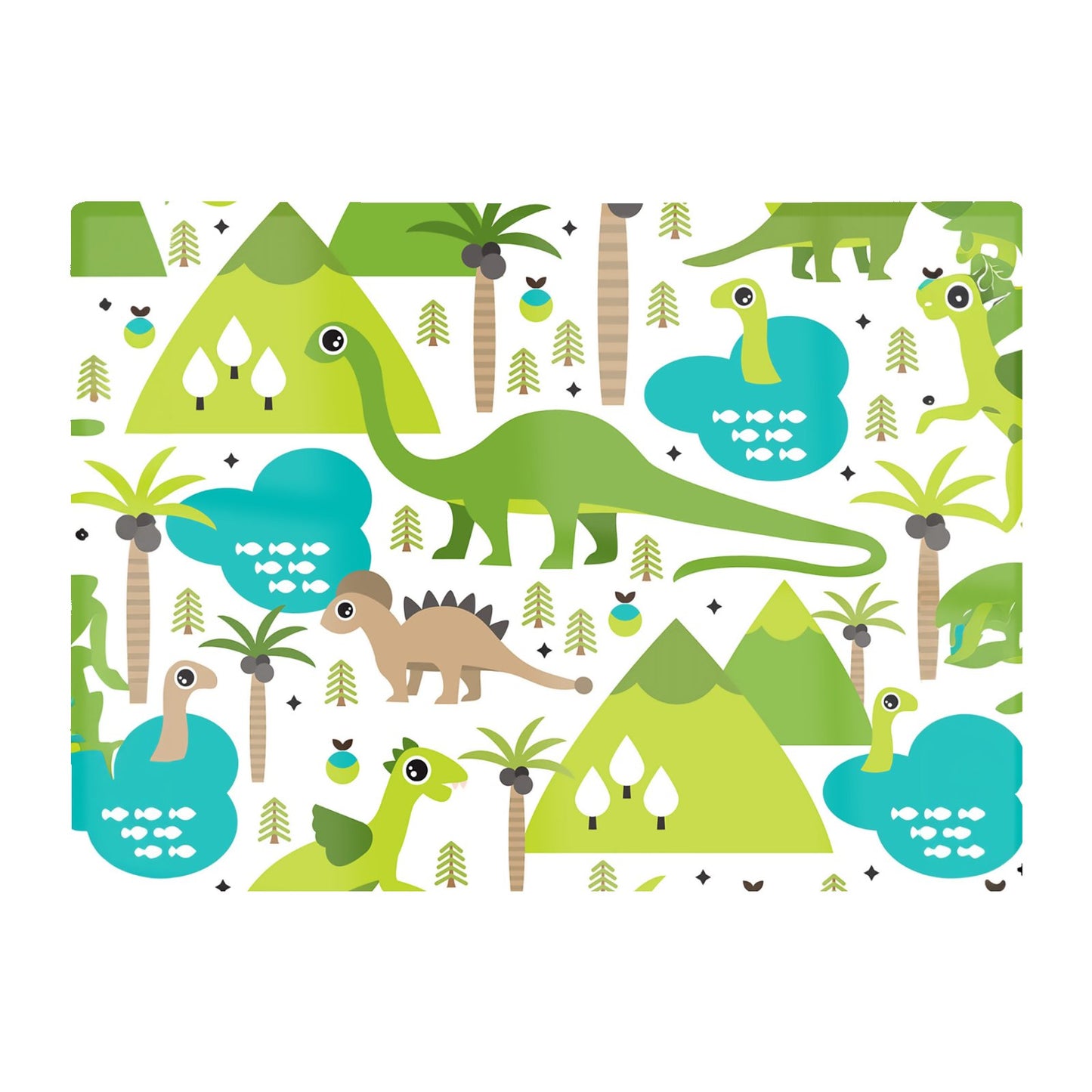 Baby Dinosaur Print Glass Chopping Board