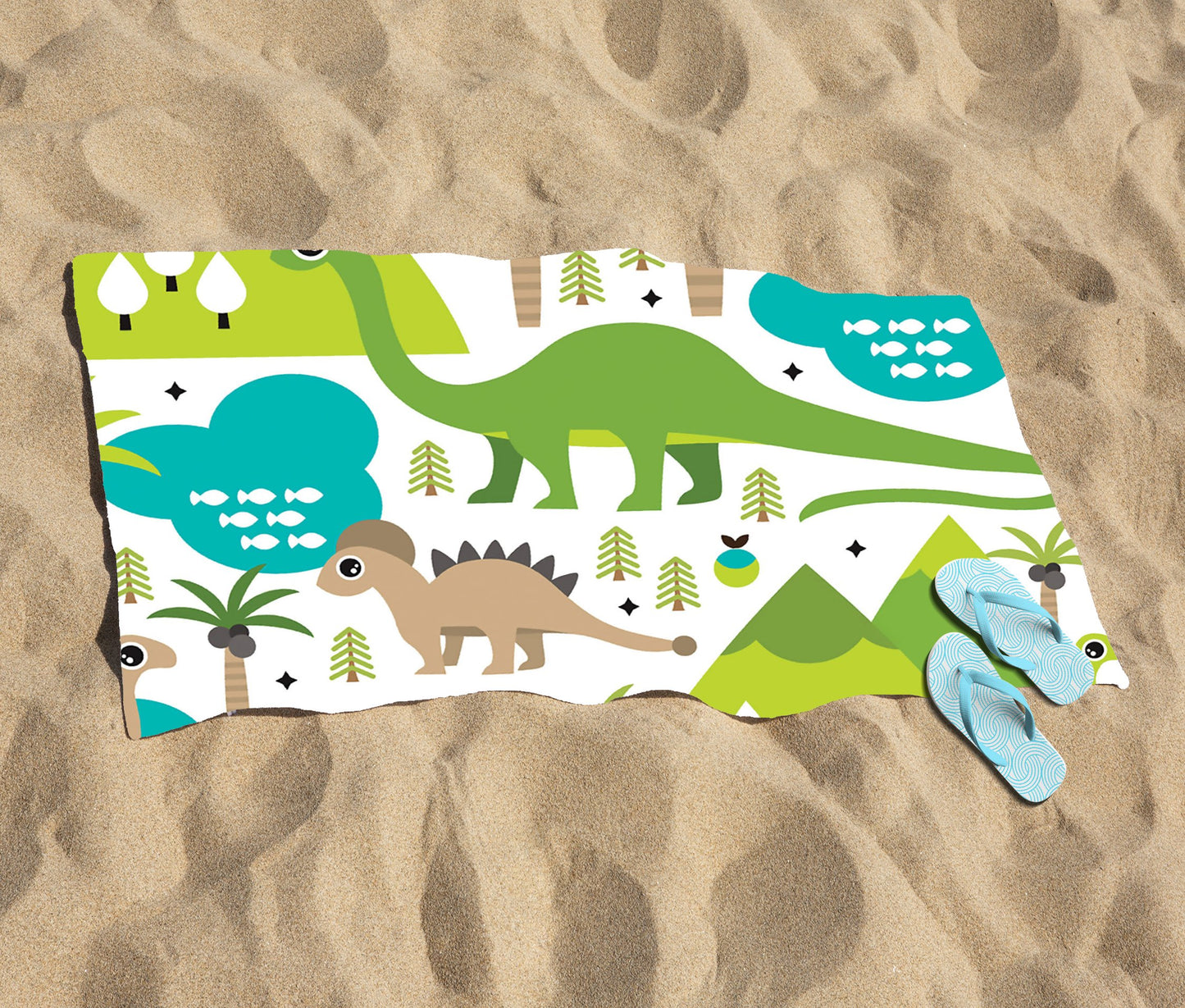 Baby Dinosaur Print Beach Towel