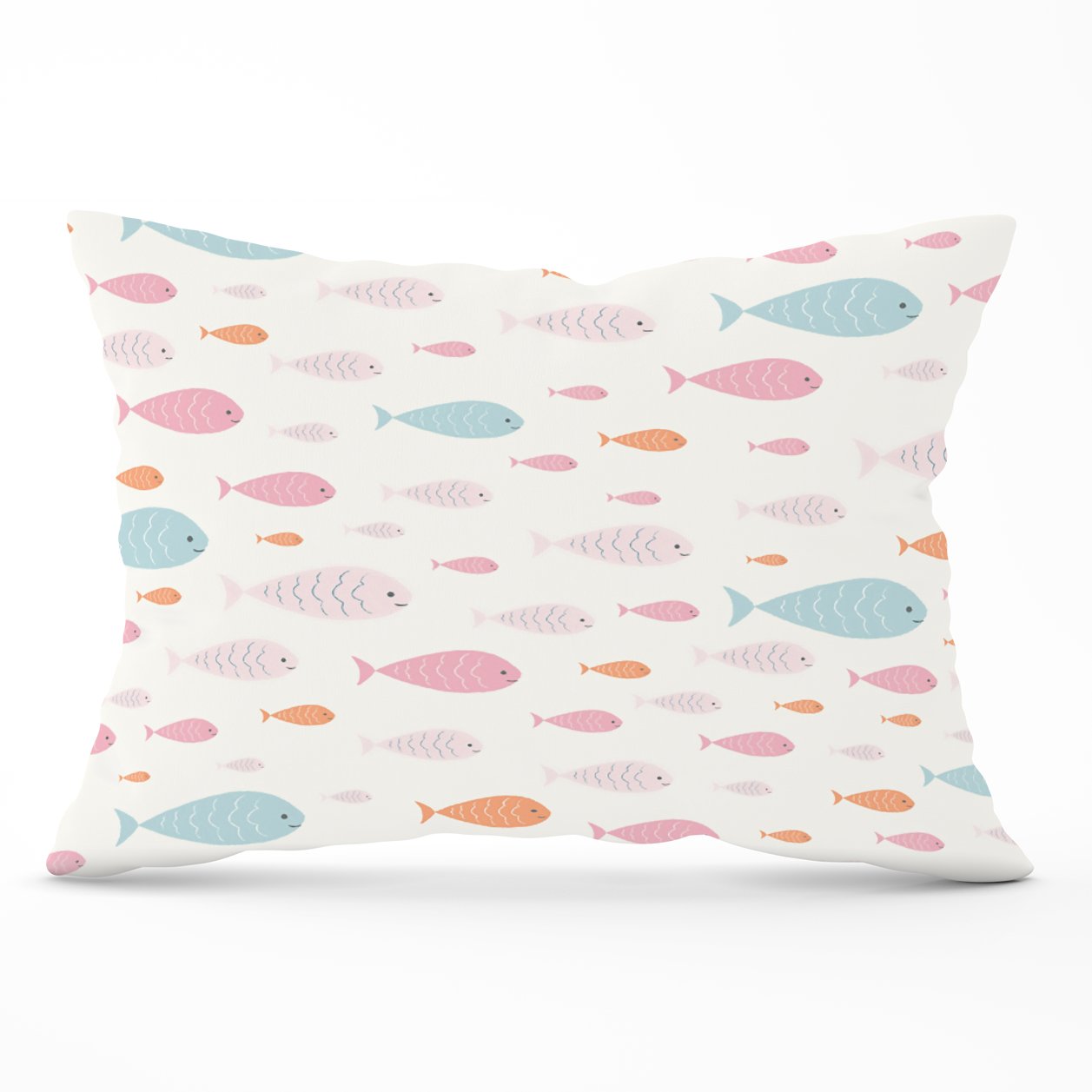 Hand Drawn Swimming Fish Cushions