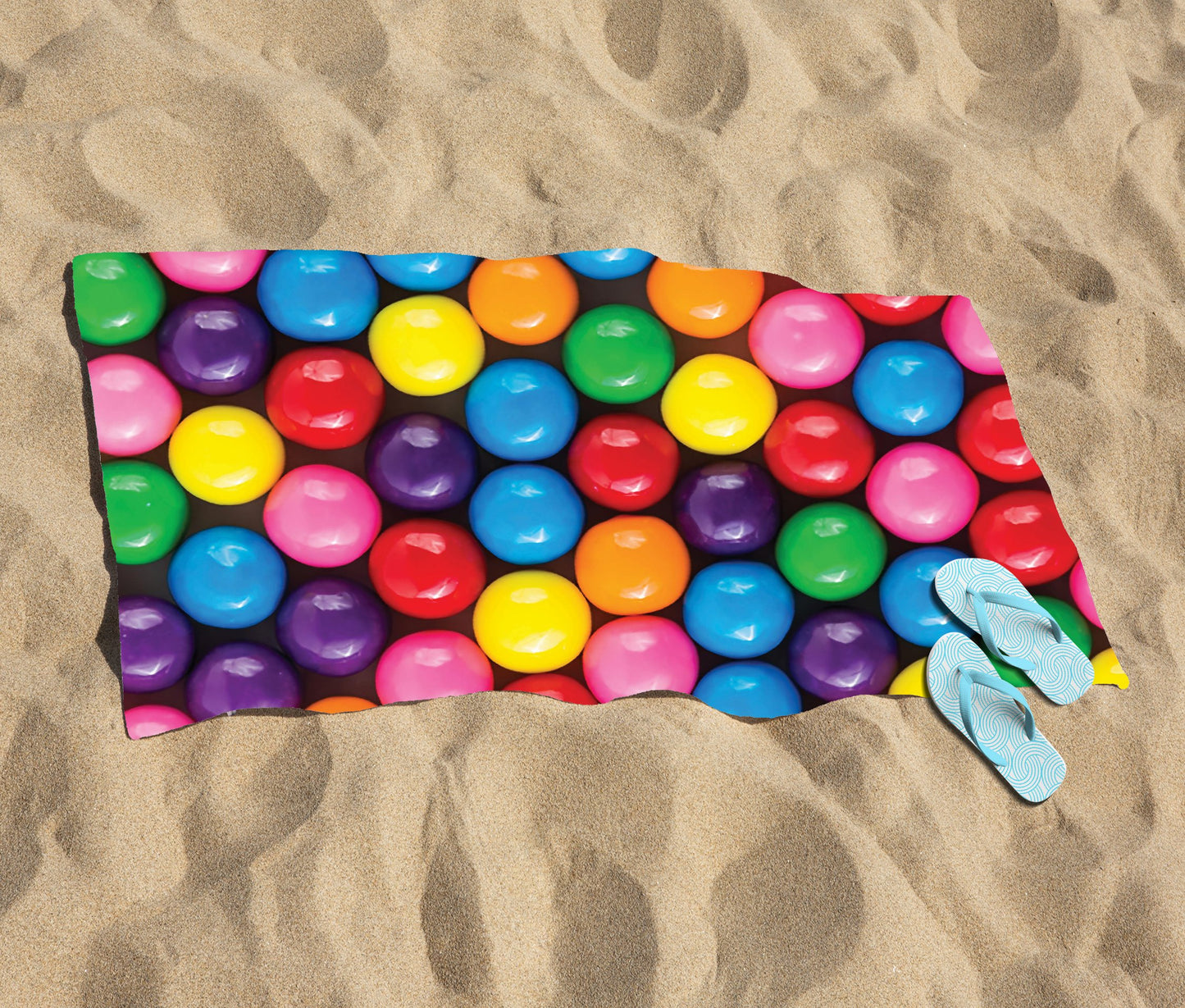 Brightly Colored Gum Balls Beach Towel