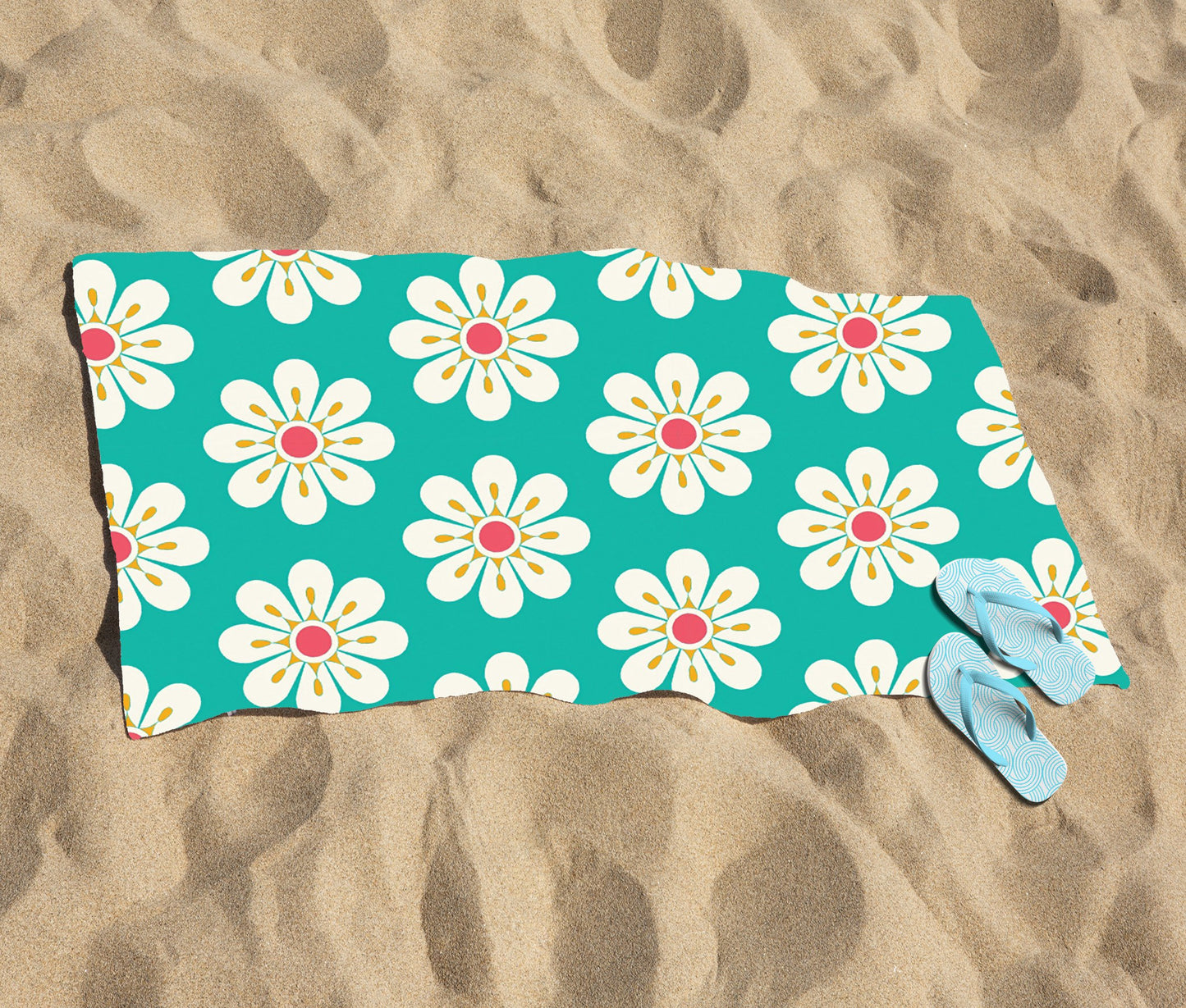 Daisy Pattern Beach Towel