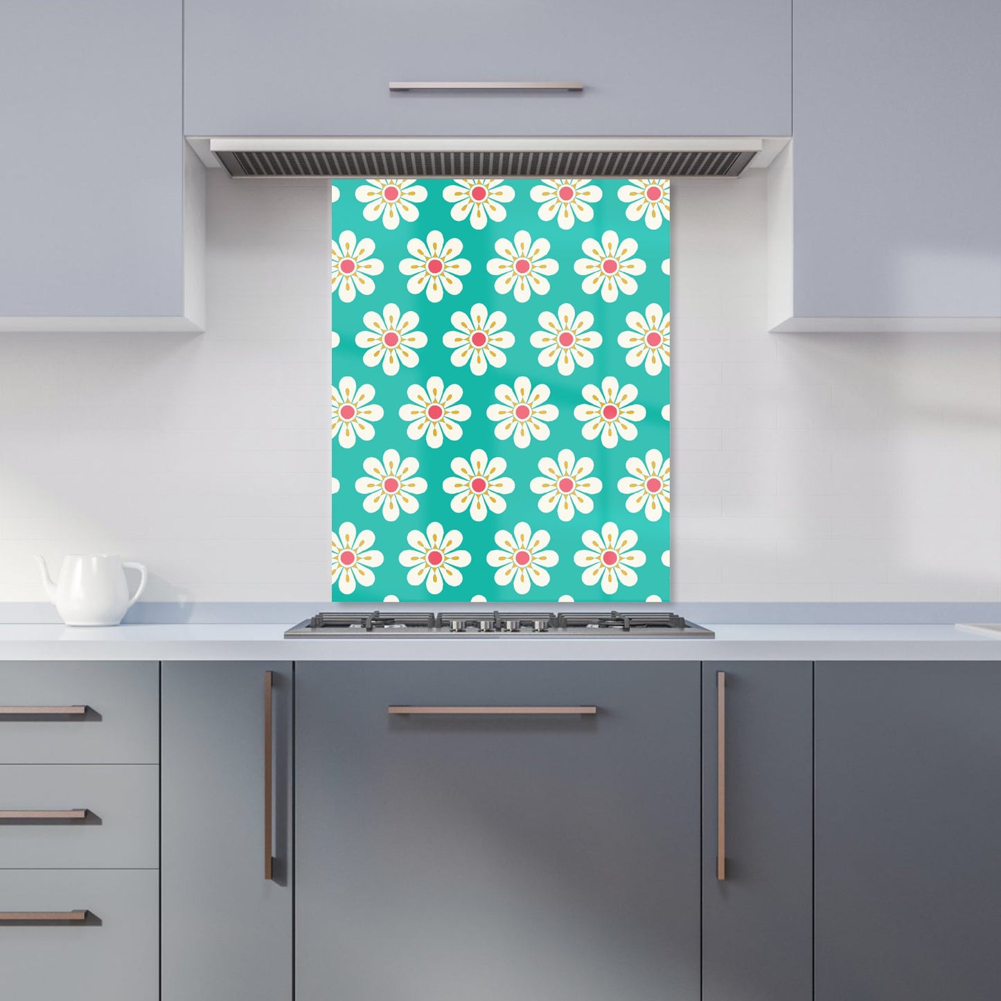 Daisy Pattern Kitchen Splashback