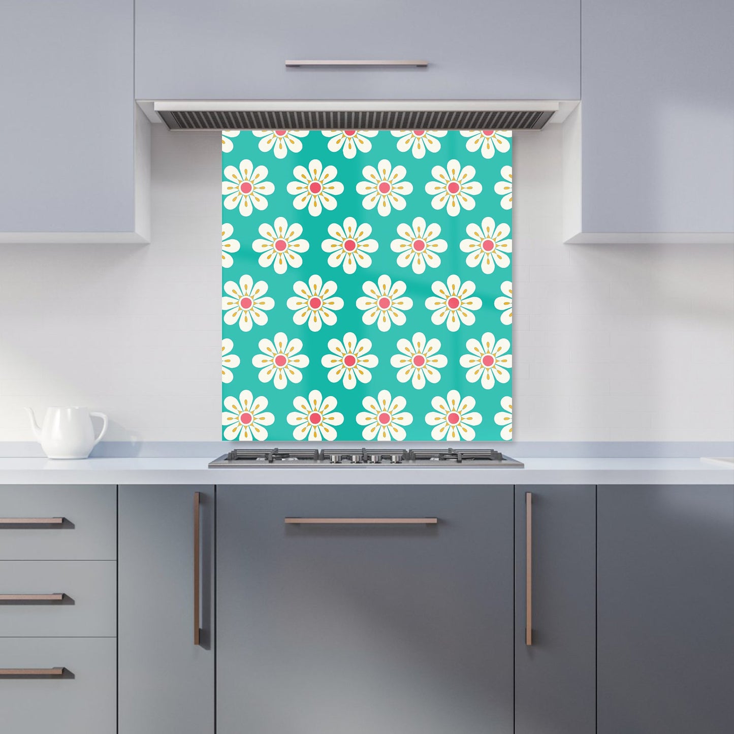 Daisy Pattern Kitchen Splashback