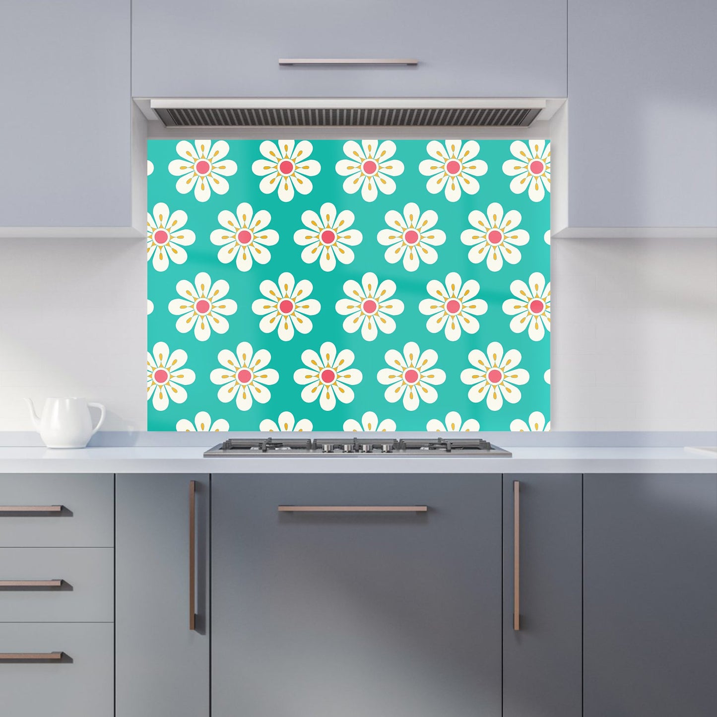 Daisy Pattern Kitchen Splashback