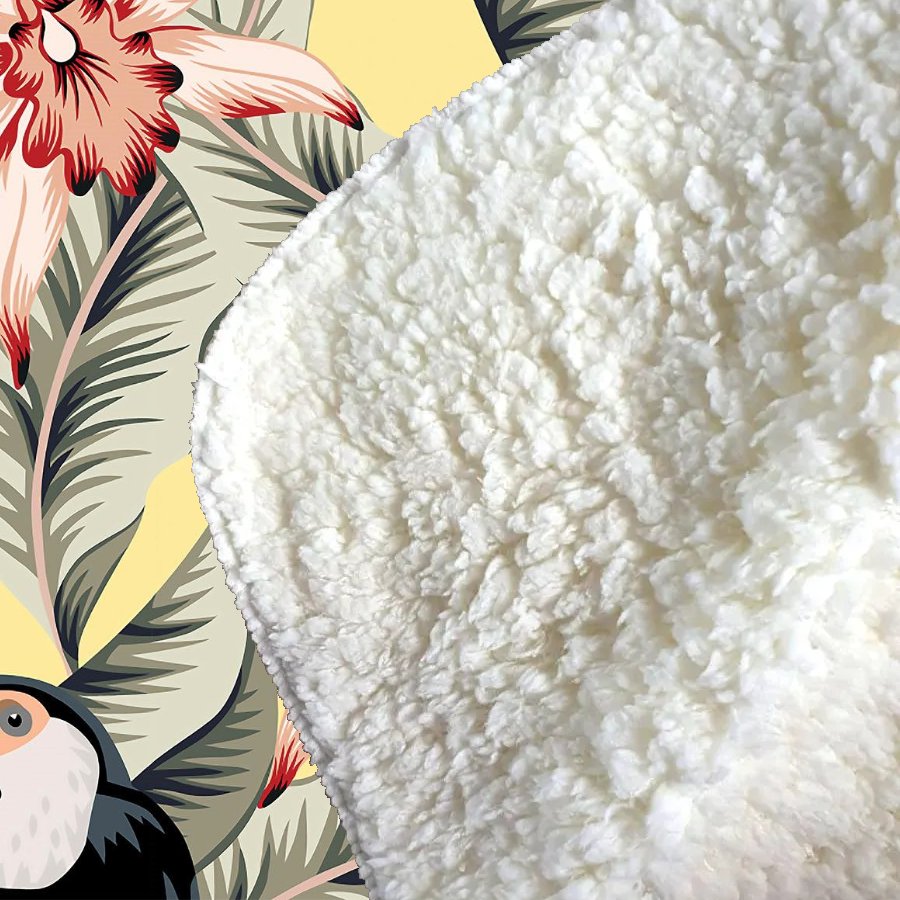 Toucans, Orchids And Palm Leaves Sherpa Blanket