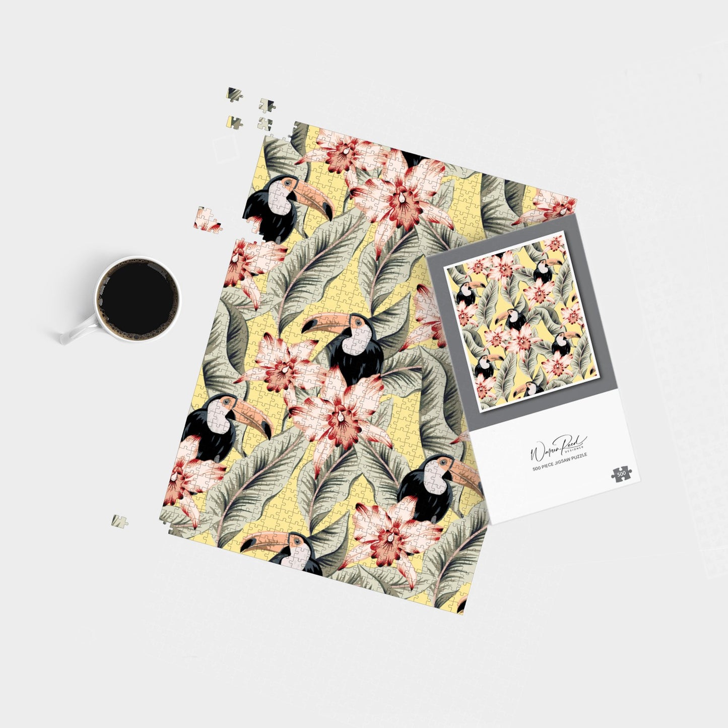 Toucans, Orchids And Palm Leaves Jigsaw Puzzle