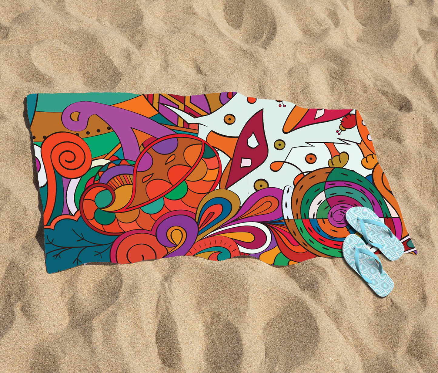 Mehndi Design Beach Towel