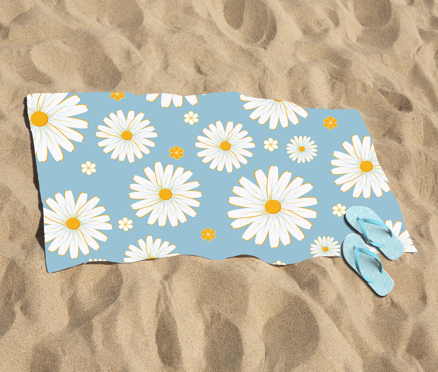 Summer Daisy Pattern Beach Towel