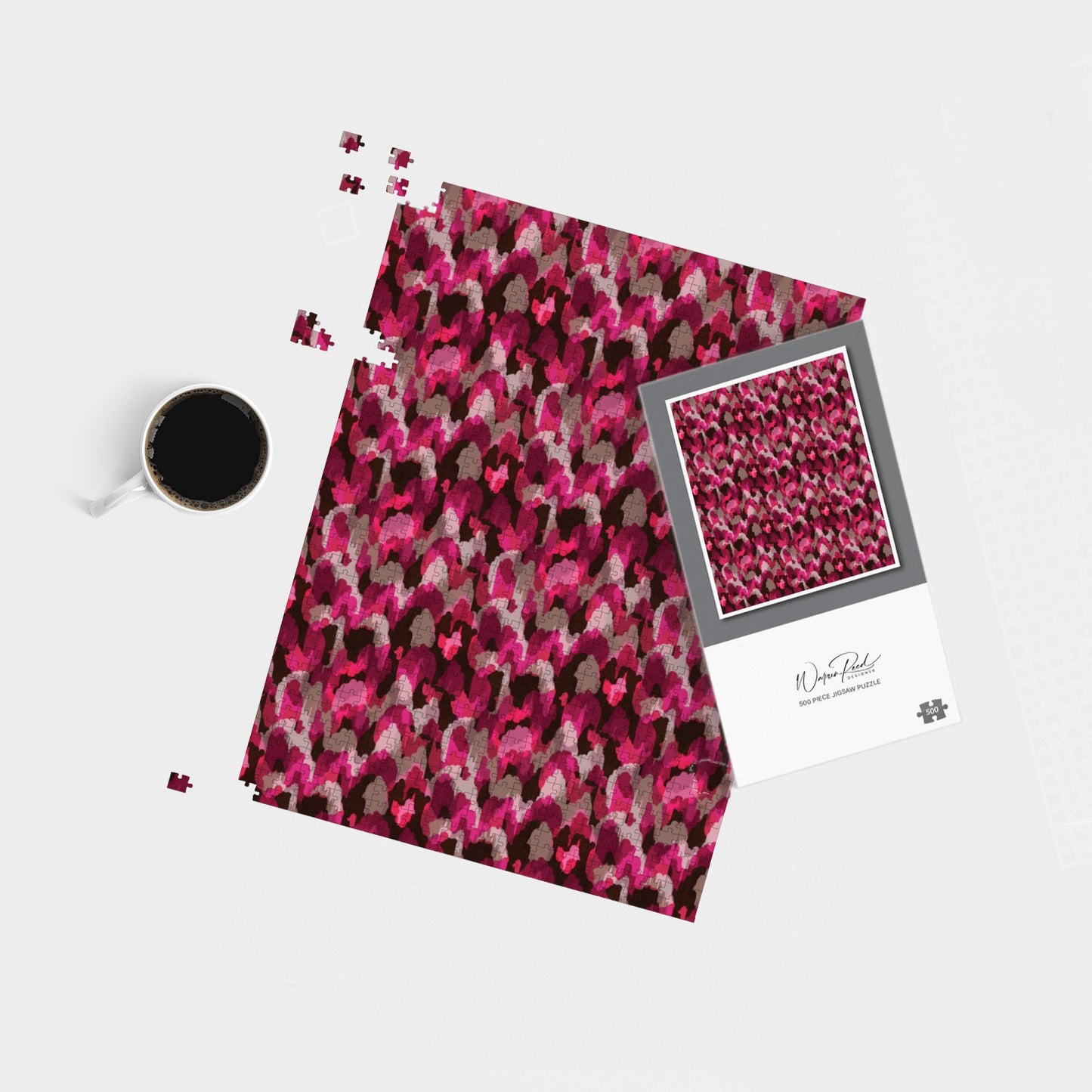 Modern Pink Animal Print Jigsaw Puzzle