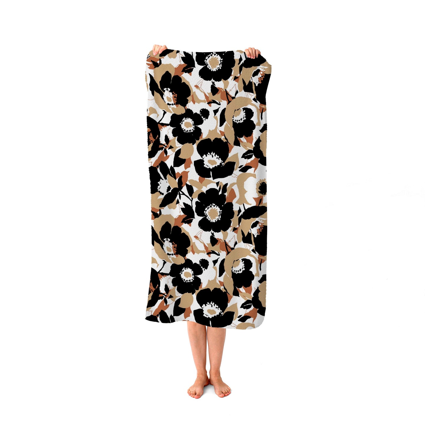 Modern Flower Pattern Beach Towel