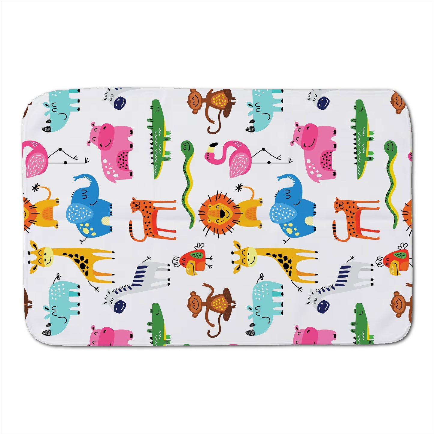 Hand Drawn Cartoon Animals Sherpa Blanket