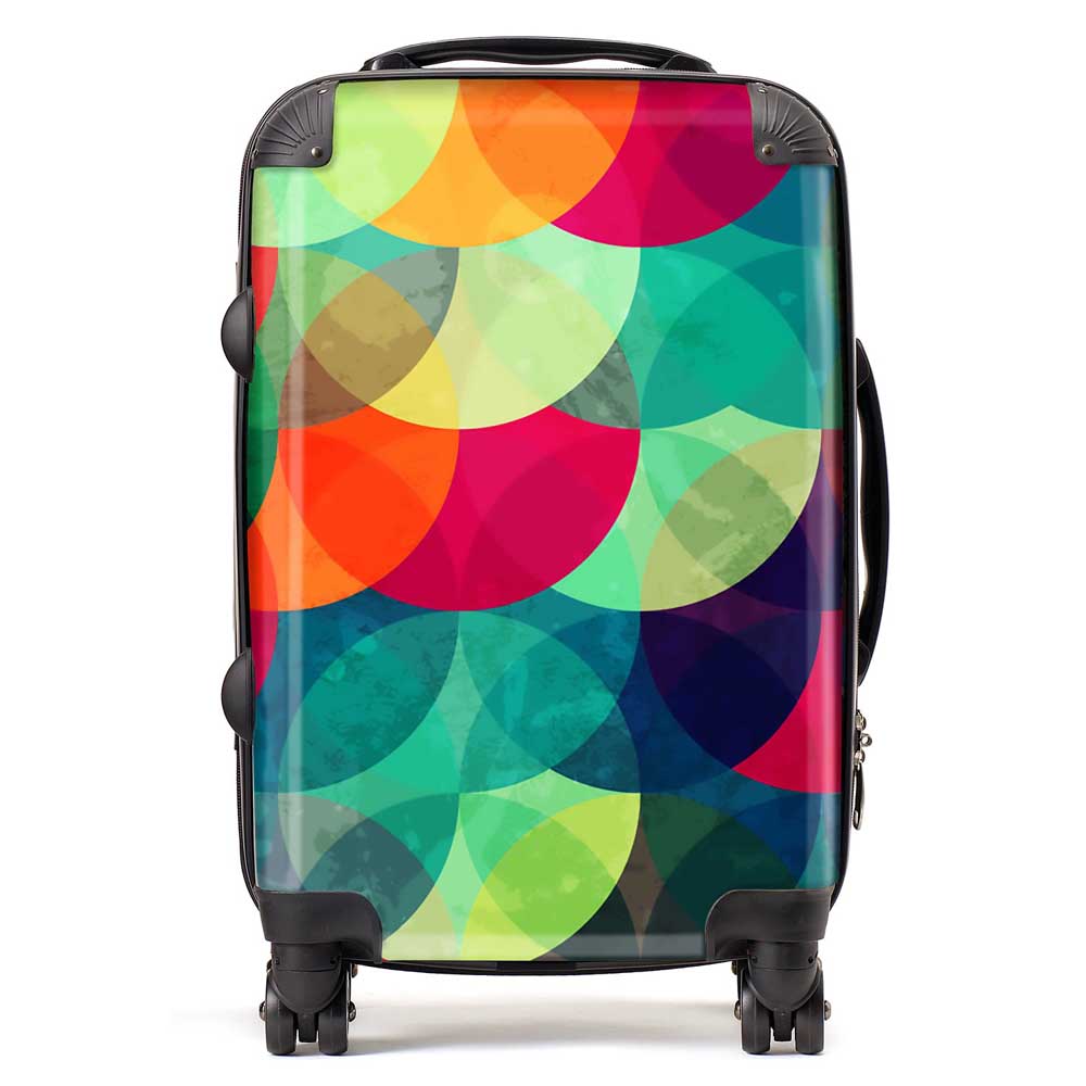 Colourful Grunge Circle Pattern Suitcase