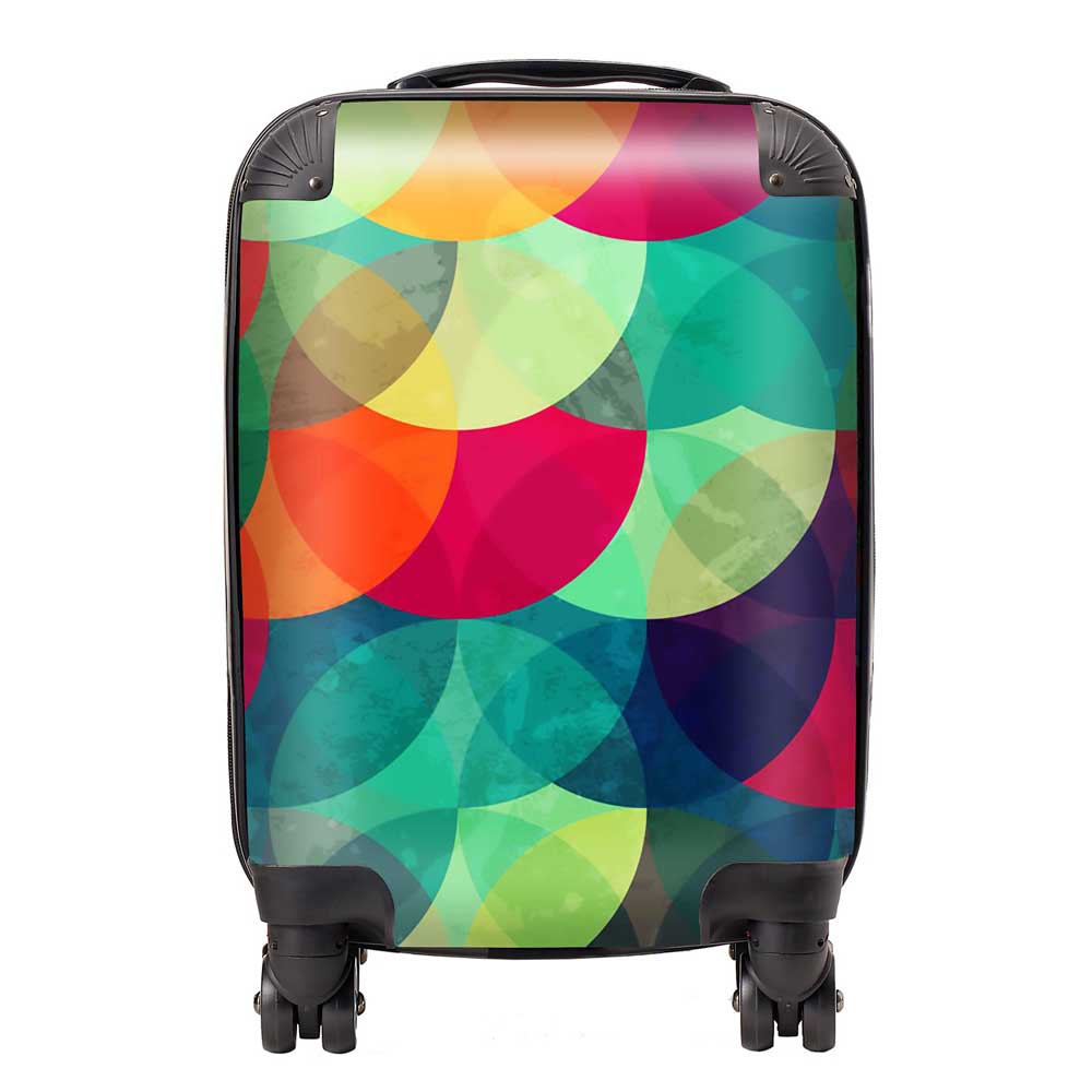 Colourful Grunge Circle Pattern Suitcase