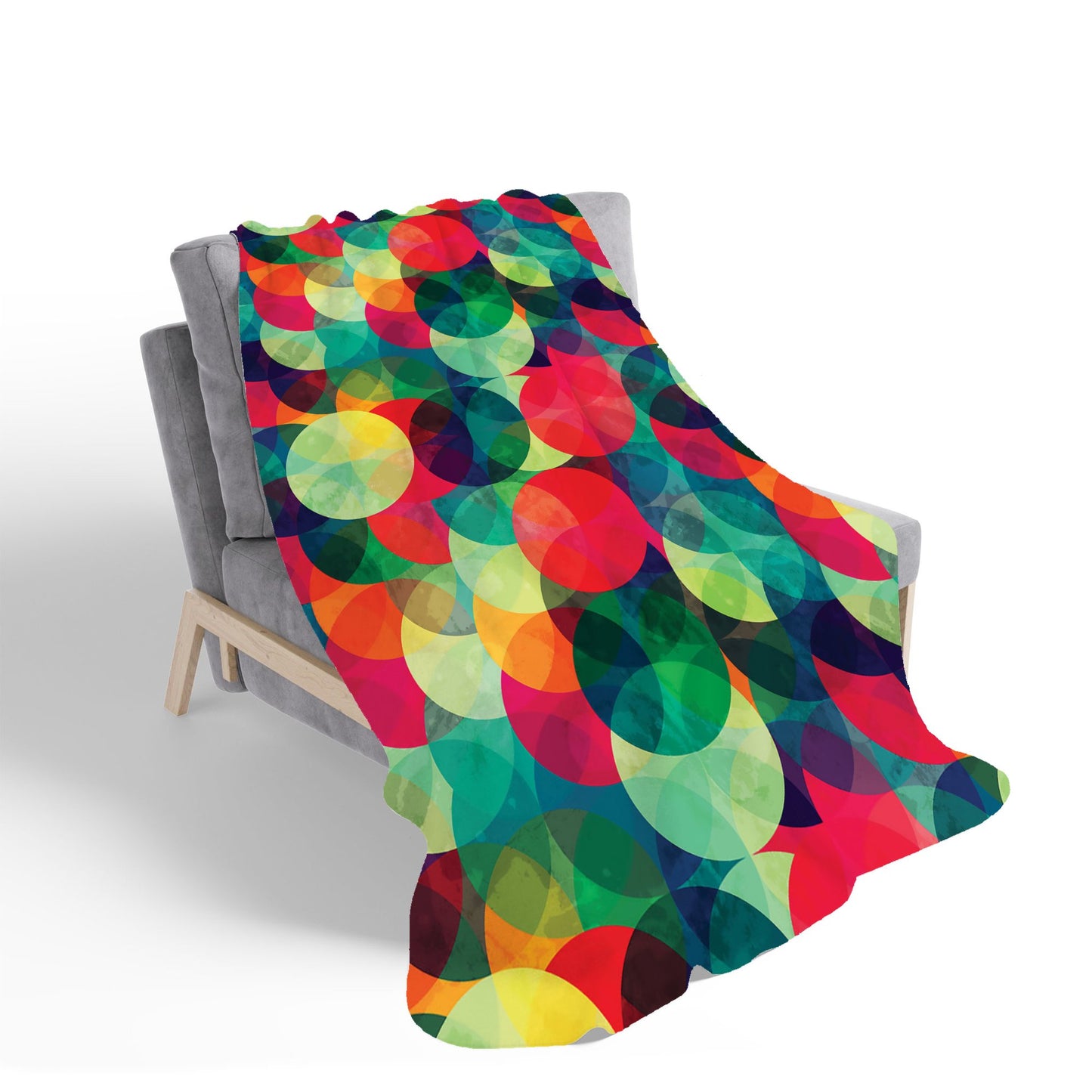 Colourful Grunge Circle Pattern Sherpa Blanket