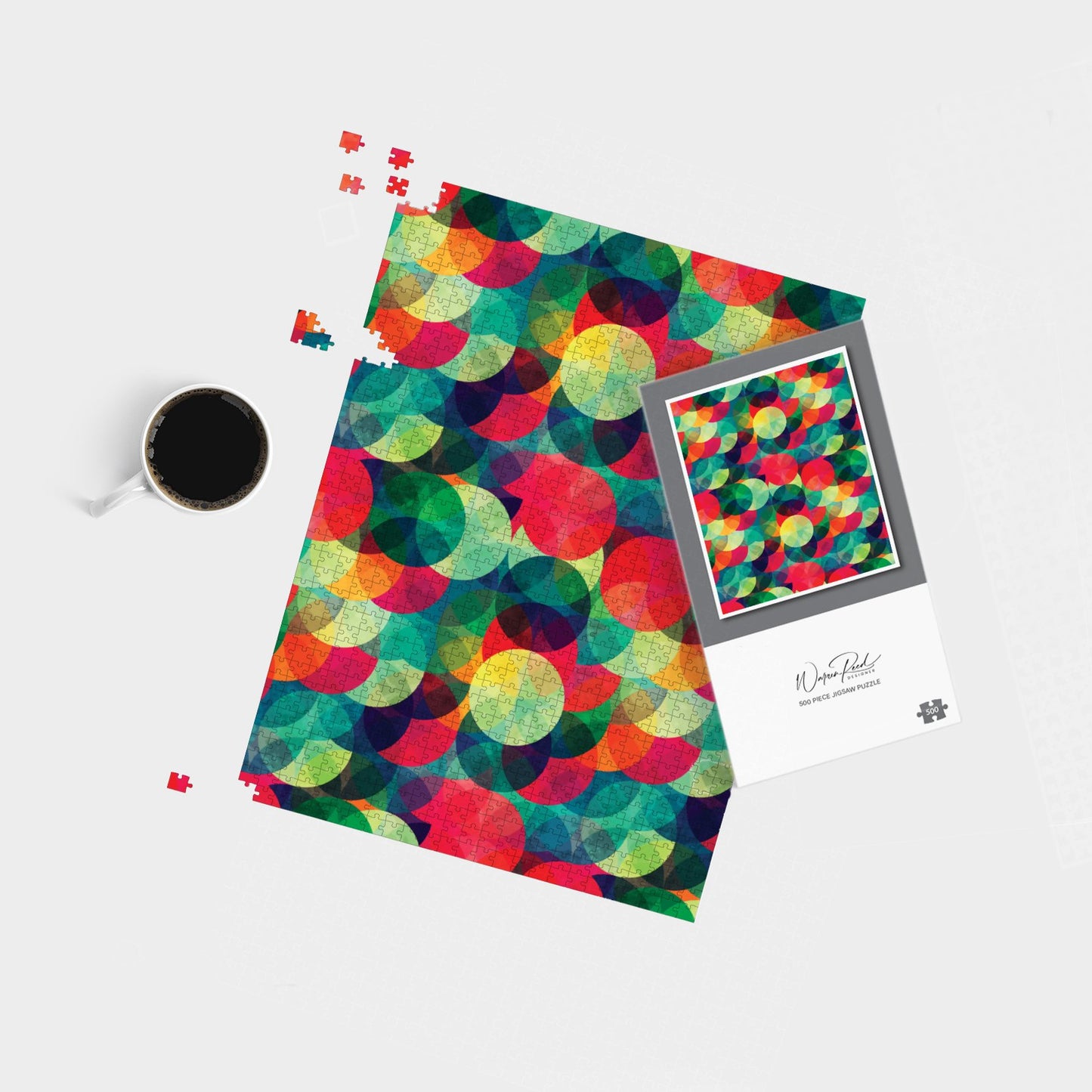 Colourful Grunge Circle Pattern Jigsaw Puzzle
