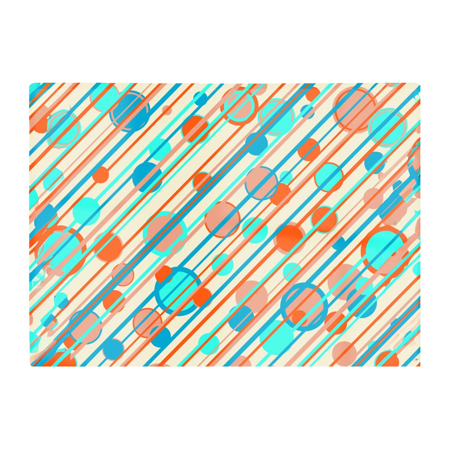 Retro Stripes And Circles Glass Chopping Board