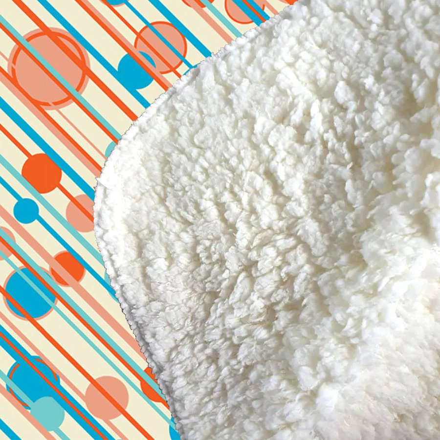 Retro Stripes And Circles Sherpa Blanket