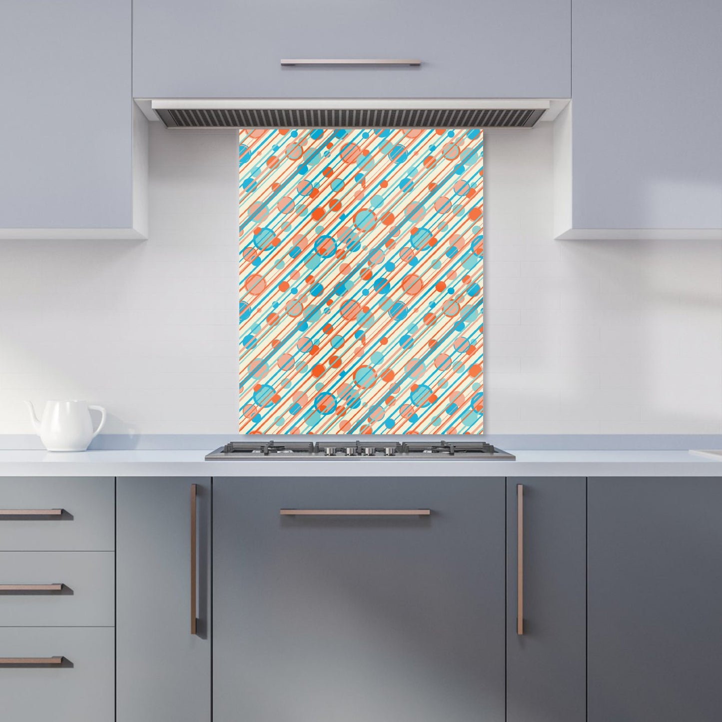 Retro Stripes And Circles Kitchen Splashback