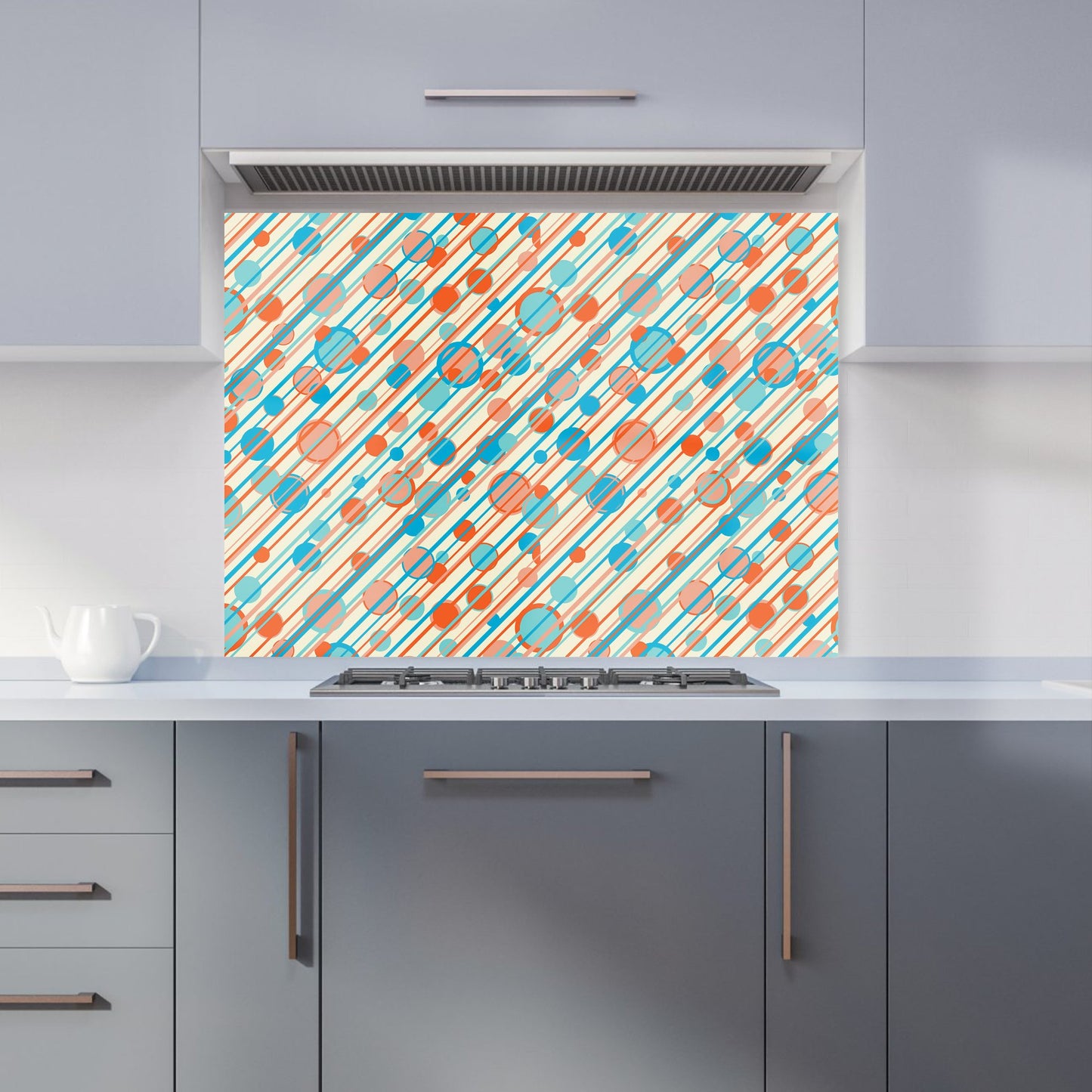 Retro Stripes And Circles Kitchen Splashback