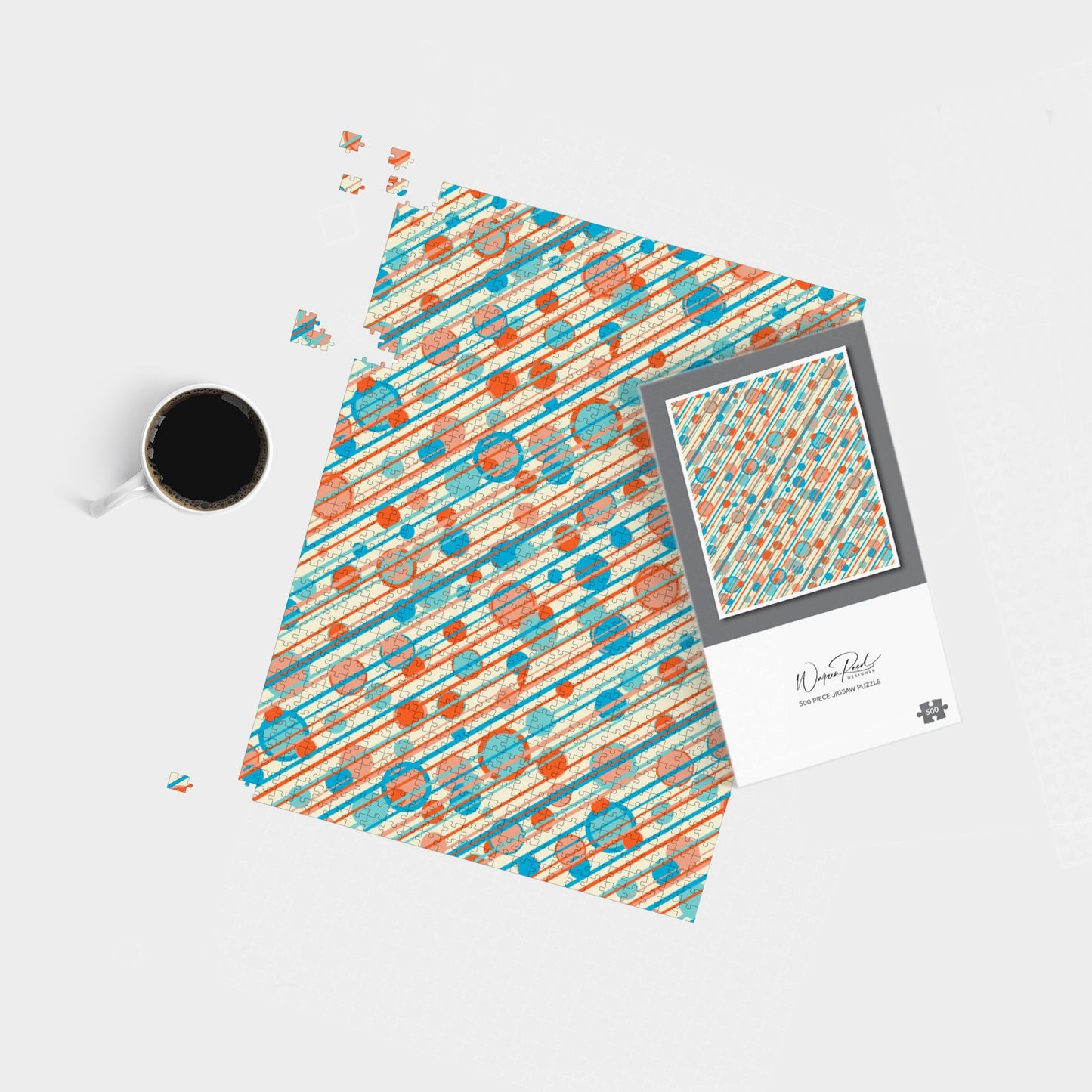 Retro Stripes And Circles Jigsaw Puzzle