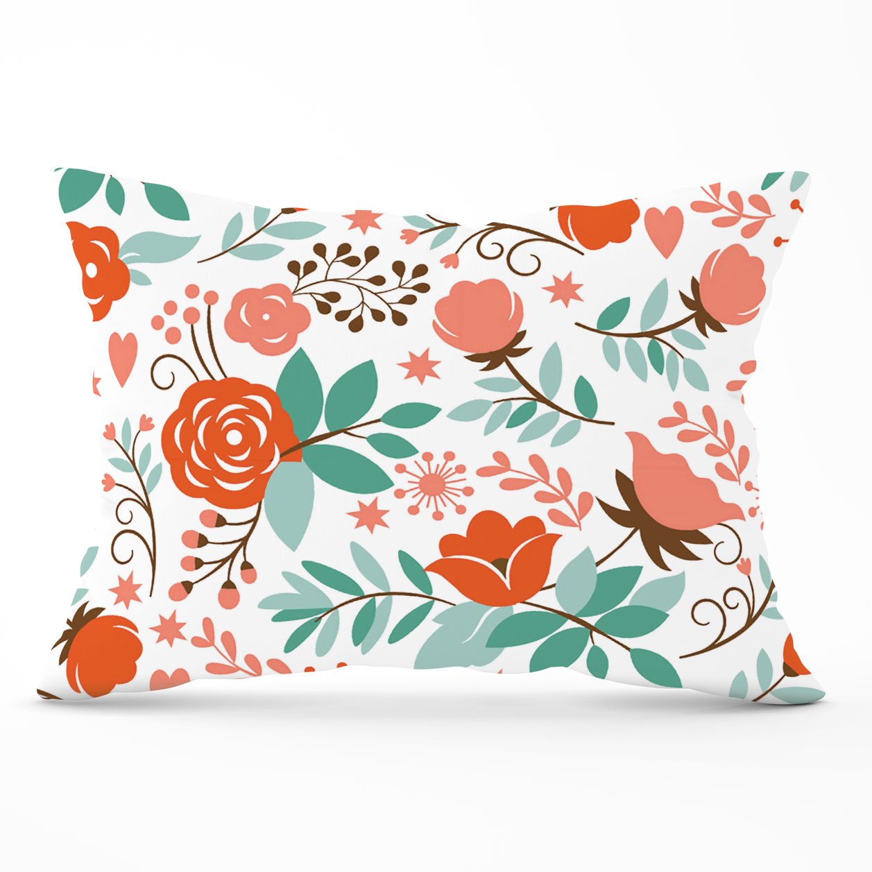Orange Floral Pattern Cushions
