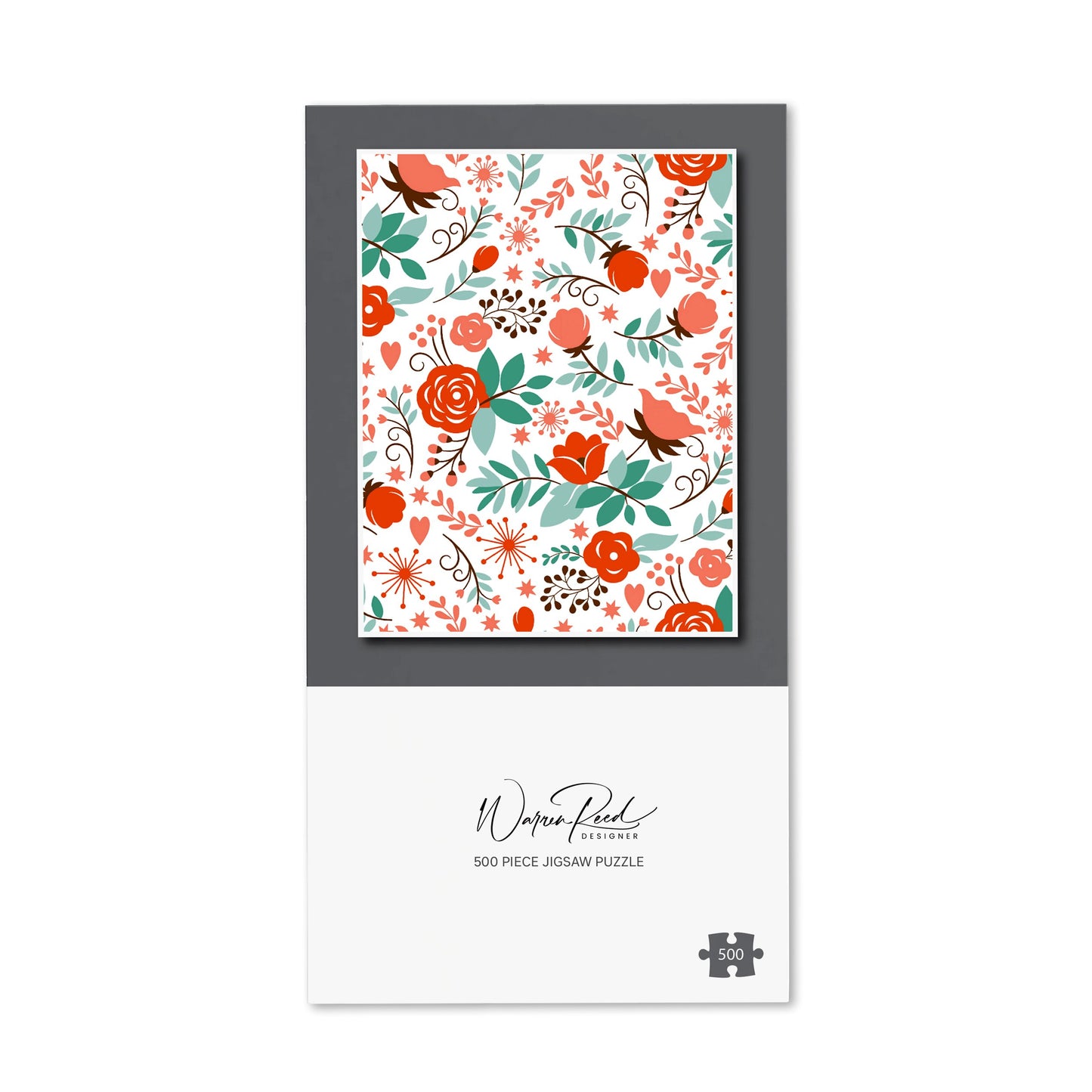Orange Floral Pattern Jigsaw Puzzle