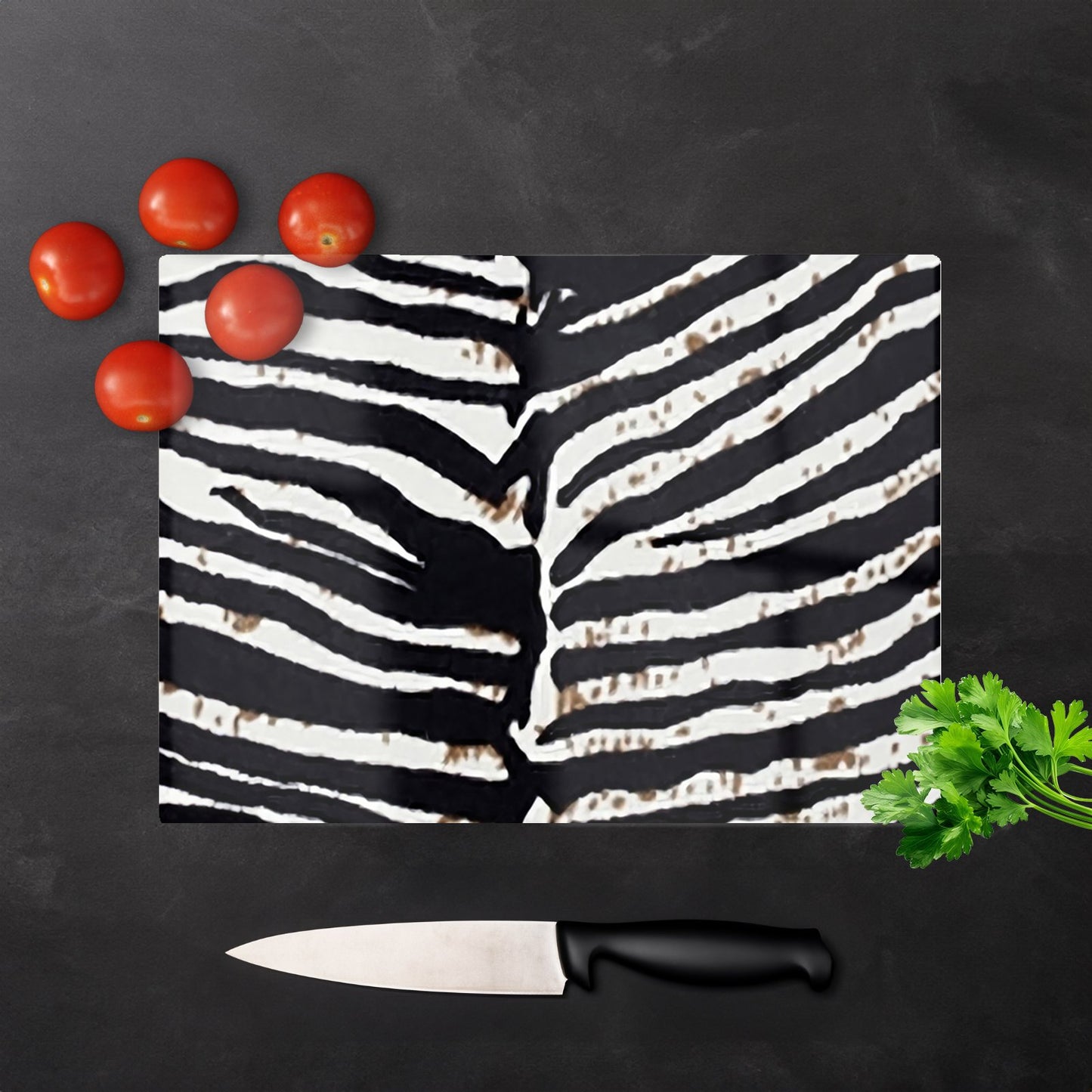 Zebra Pattern Glass Chopping Board