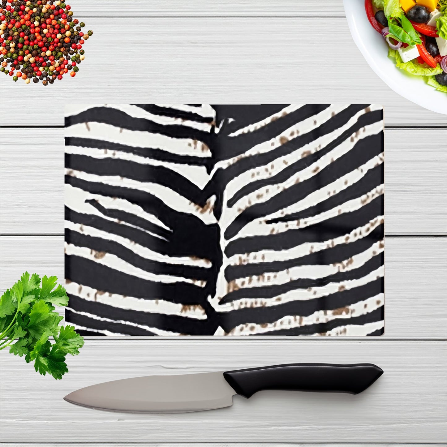 Zebra Pattern Glass Chopping Board