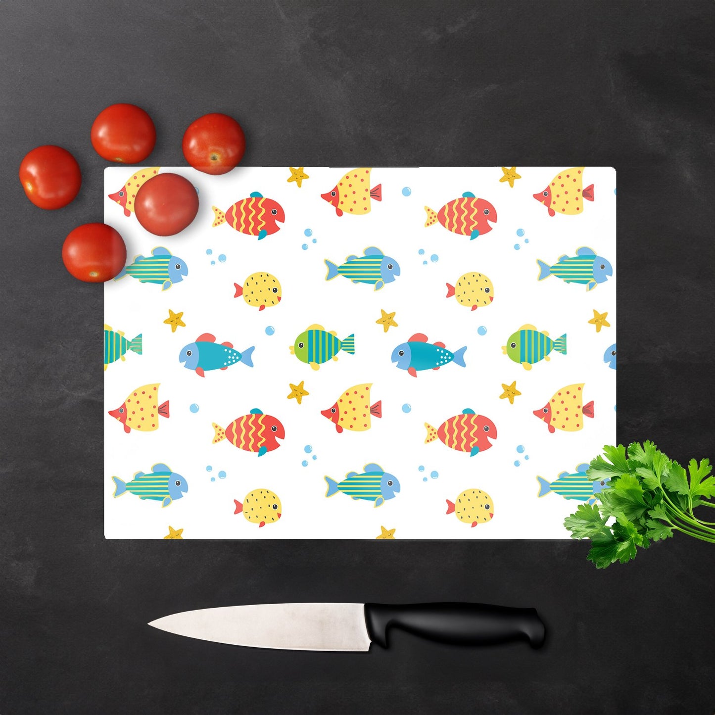 Swimming Fish Glass Chopping Board