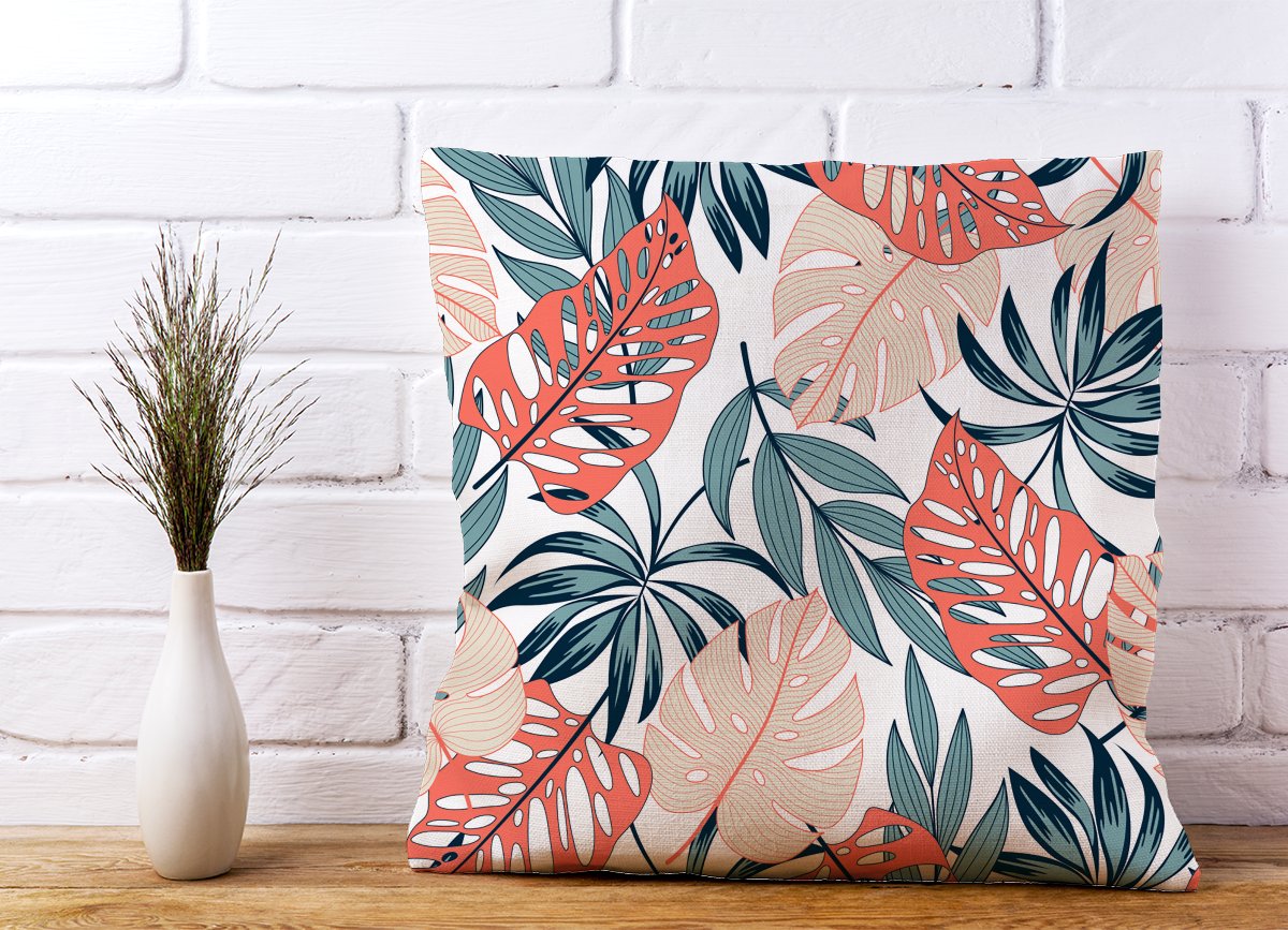 Tropical Leaf Pattern Cushions