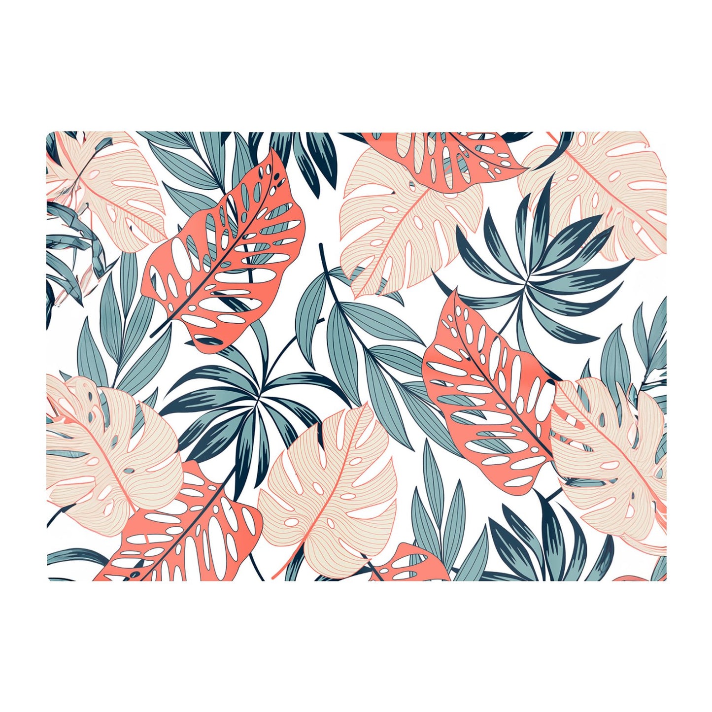 Tropical Leaf Pattern Glass Chopping Board