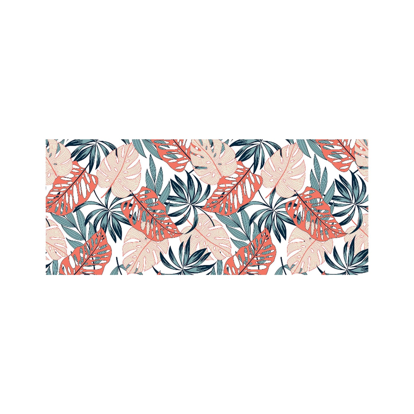 Tropical Leaf Pattern Glass Bathroom Splashback