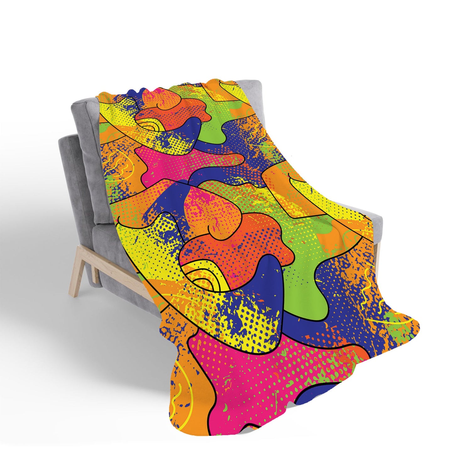 Bright Abstract Pattern Sherpa Blanket