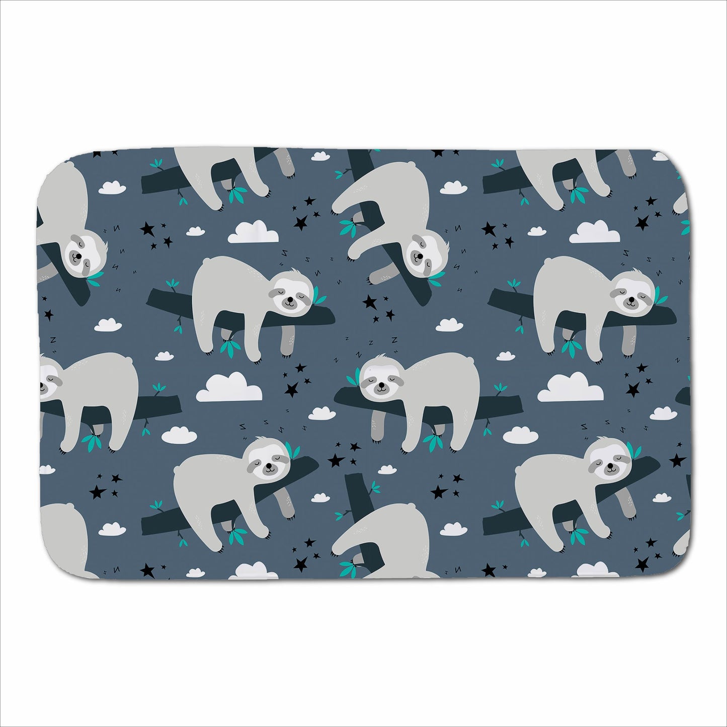 Sleeping Sloth Pattern Sherpa Blanket