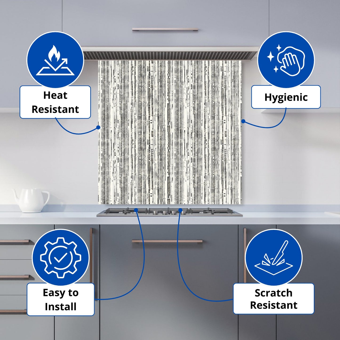 Washed Out Canvas Pattern Kitchen Splashback