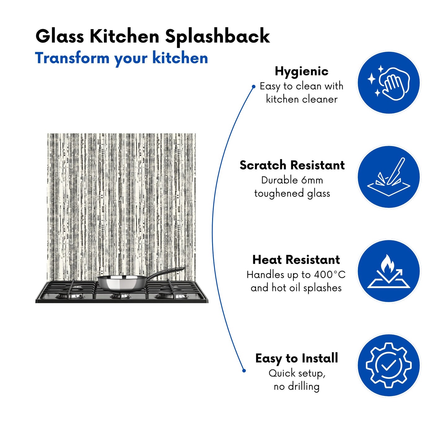 Washed Out Canvas Pattern Kitchen Splashback