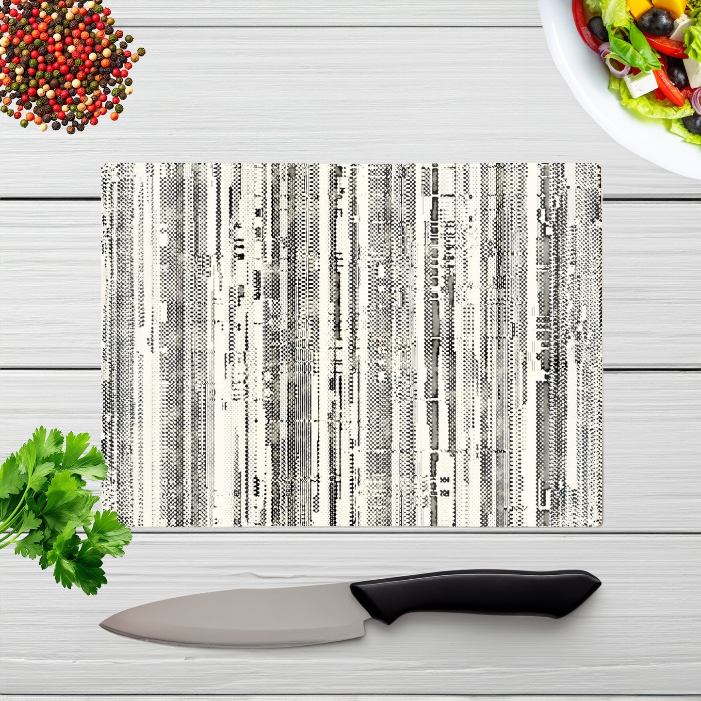 Washed Out Canvas Pattern Glass Chopping Board