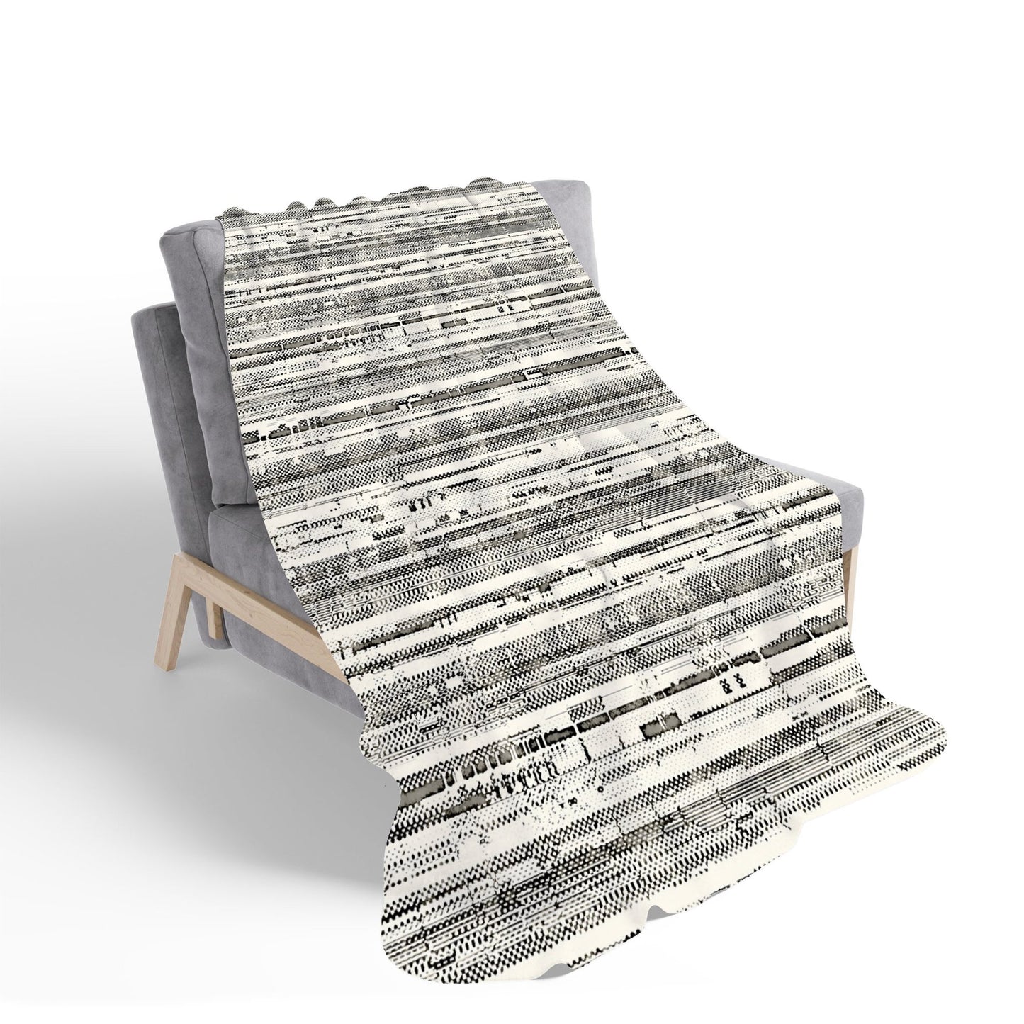Washed Out Canvas Pattern Sherpa Blanket